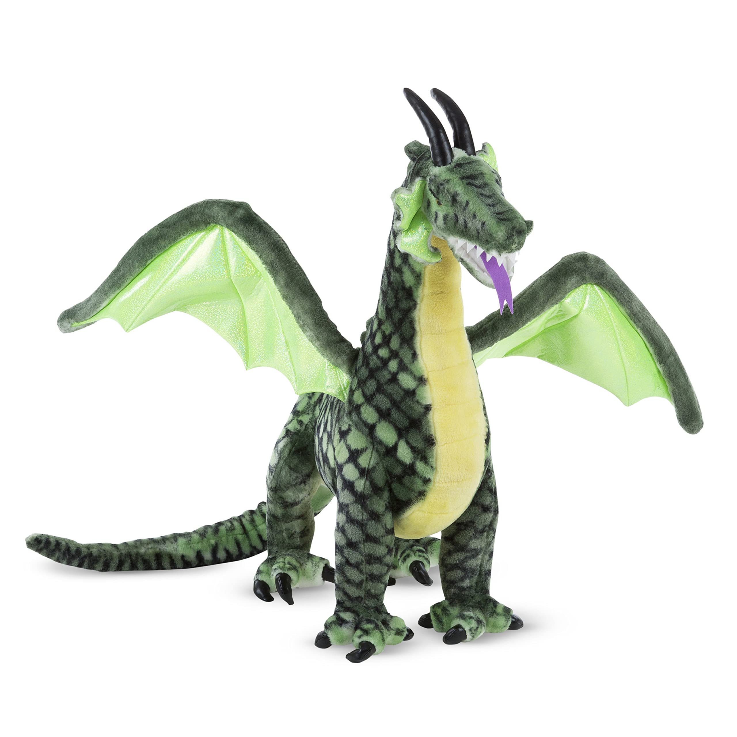 Melissa & Doug Giant Winged Dragon Stuffed Animal - Lifelike Plush Toy for Kids (36 x 40.5 x 16 Inches) | Perfect for Imaginative Play, Room Decor & Fantasy Gift