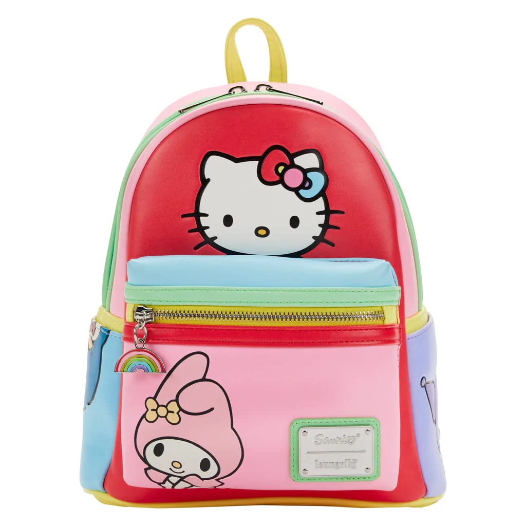 Loungefly Sanrio Hello Kitty and Friends Color Block Women's Crossbody Bag - Cute Cartoon Character Purse for Daily Use, Travel, and Cosplay