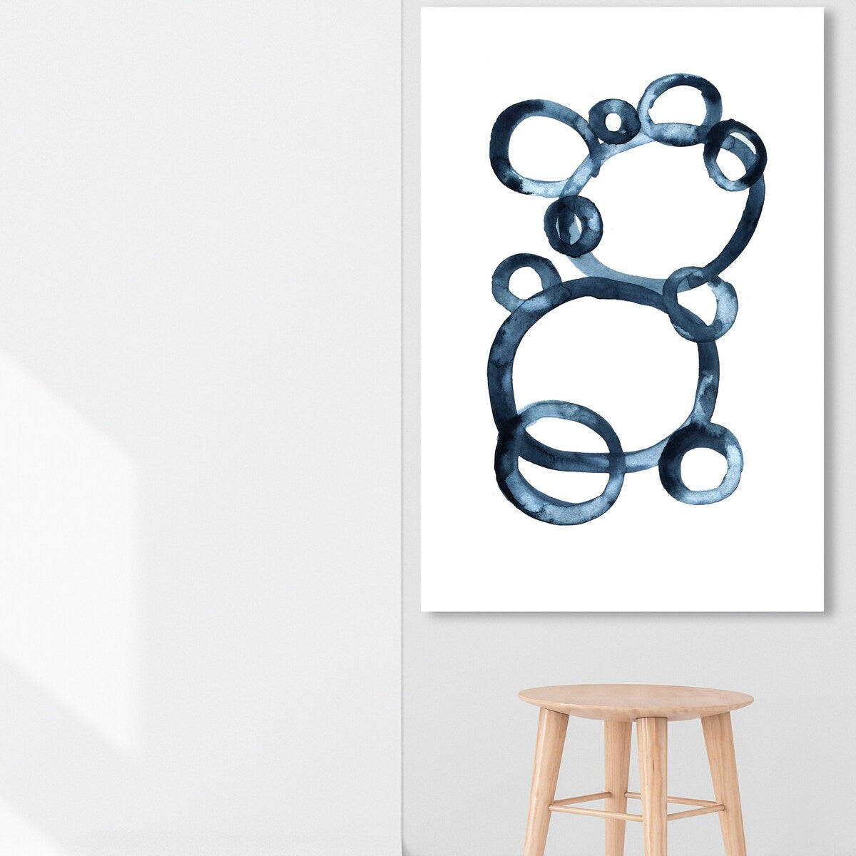 Bear Bubbles Canvas Wall Art - Modern Baby Bear Finger Painting Print - Contemporary White Nursery Decor for Boys Room - Perfect for Baby Showers & Kids Bedroom Decor