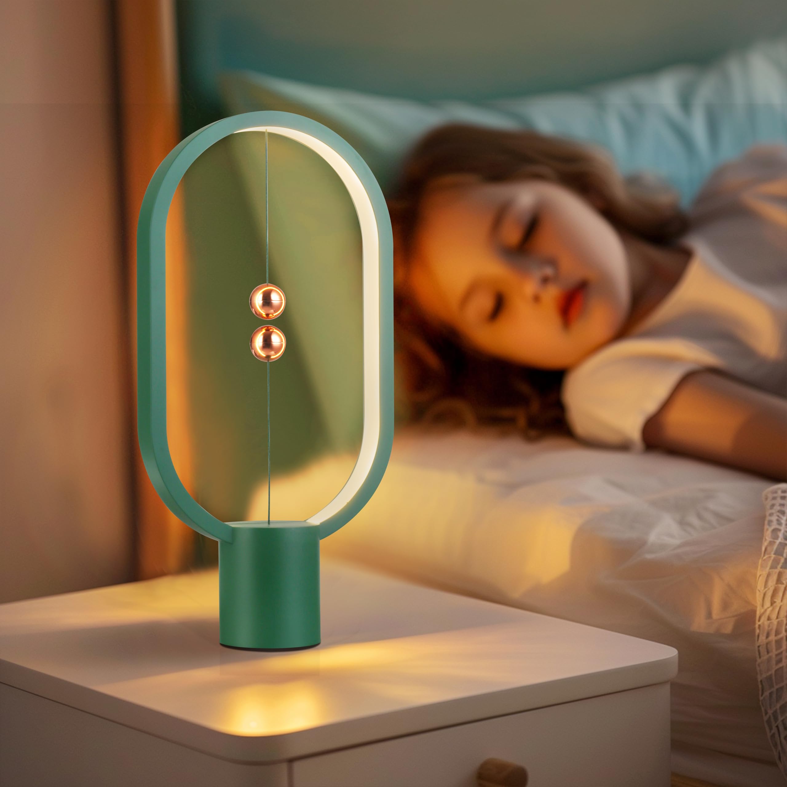 Heng Balance Light - USB Powered LED Table Lamp with Magnetic Switch, Dimmable Eye Protection Night Light - Perfect for Bedside, Dorm, Office Decor & Gift Giving (Ideal for Reading, Relaxation & Nighttime Use)