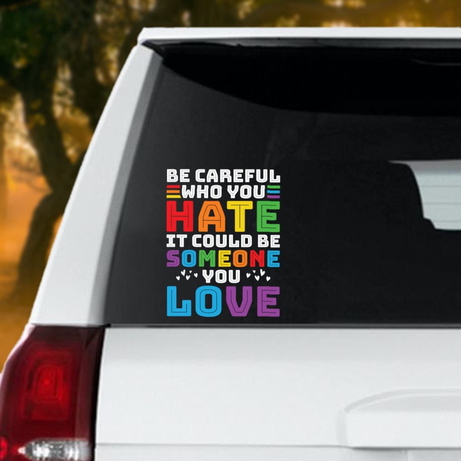 LGBT Pride Rainbow Equality Car Decal Sticker - Funny Vinyl Bumper Sticker for Cars, Trucks, Windows & Laptops - Support Gay & Lesbian Rights - Perfect for Pride Month, Parades & LGBTQ+ Ally Showcase