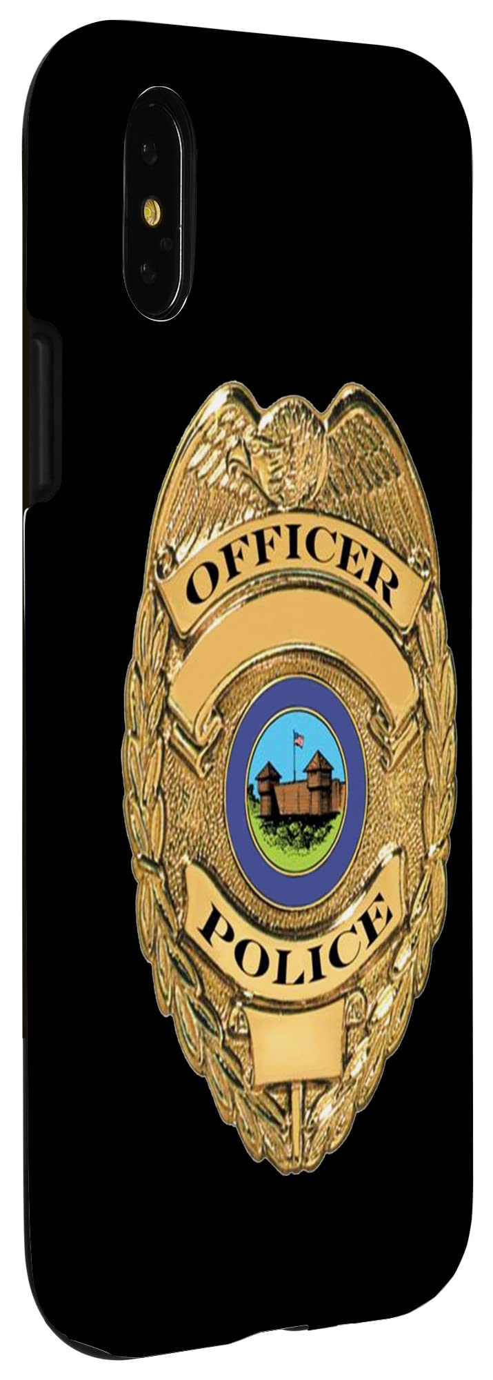 iPhone X/XS Police Badge Case - Slim Protective Cover with Custom Badge Design for Law Enforcement Cosplay, Halloween Costume & Role Play Scenes