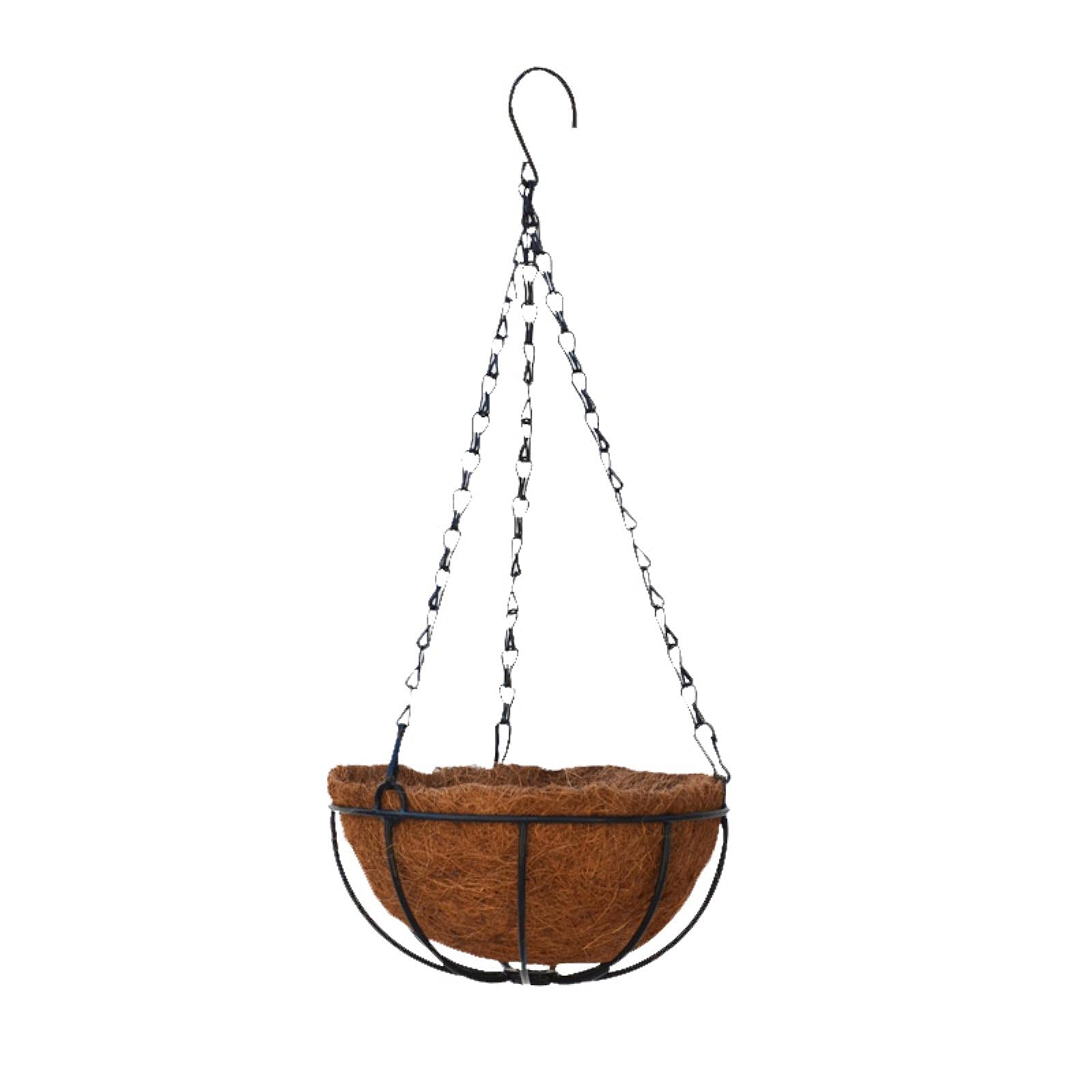 20/26/31CM Hanging Coconut Fiber Planter Basket with Iron Chain Hook - Decorative Flower Pot Liner for Indoor/Outdoor Garden, Patio, Balcony Decor