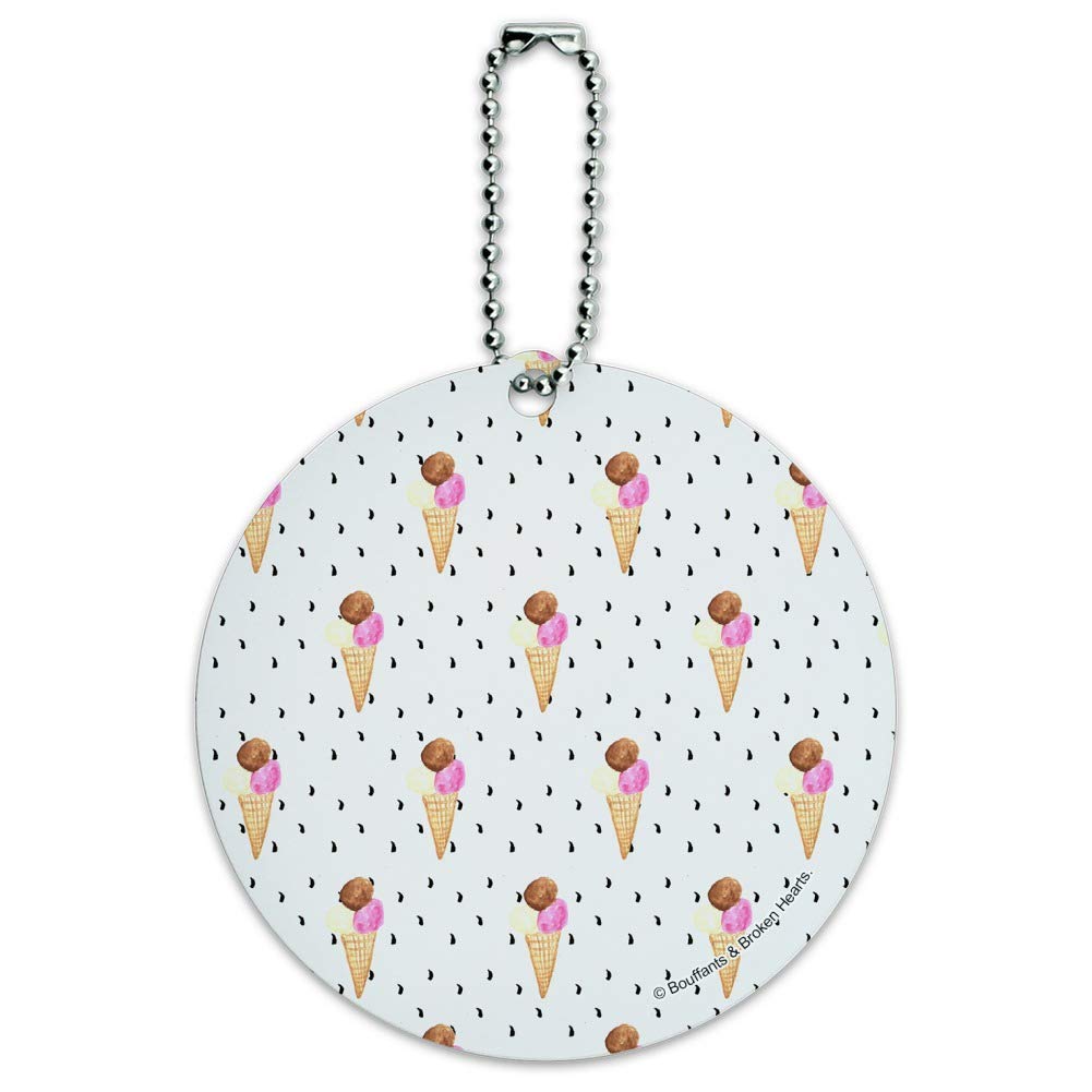 Premium Ice Cream Waffle Cone Shaped Luggage ID Tag - Durable Suitcase Handle Tag for Travel Accessories (Perfect for Vacation, Business Trips & Cruise Identification)