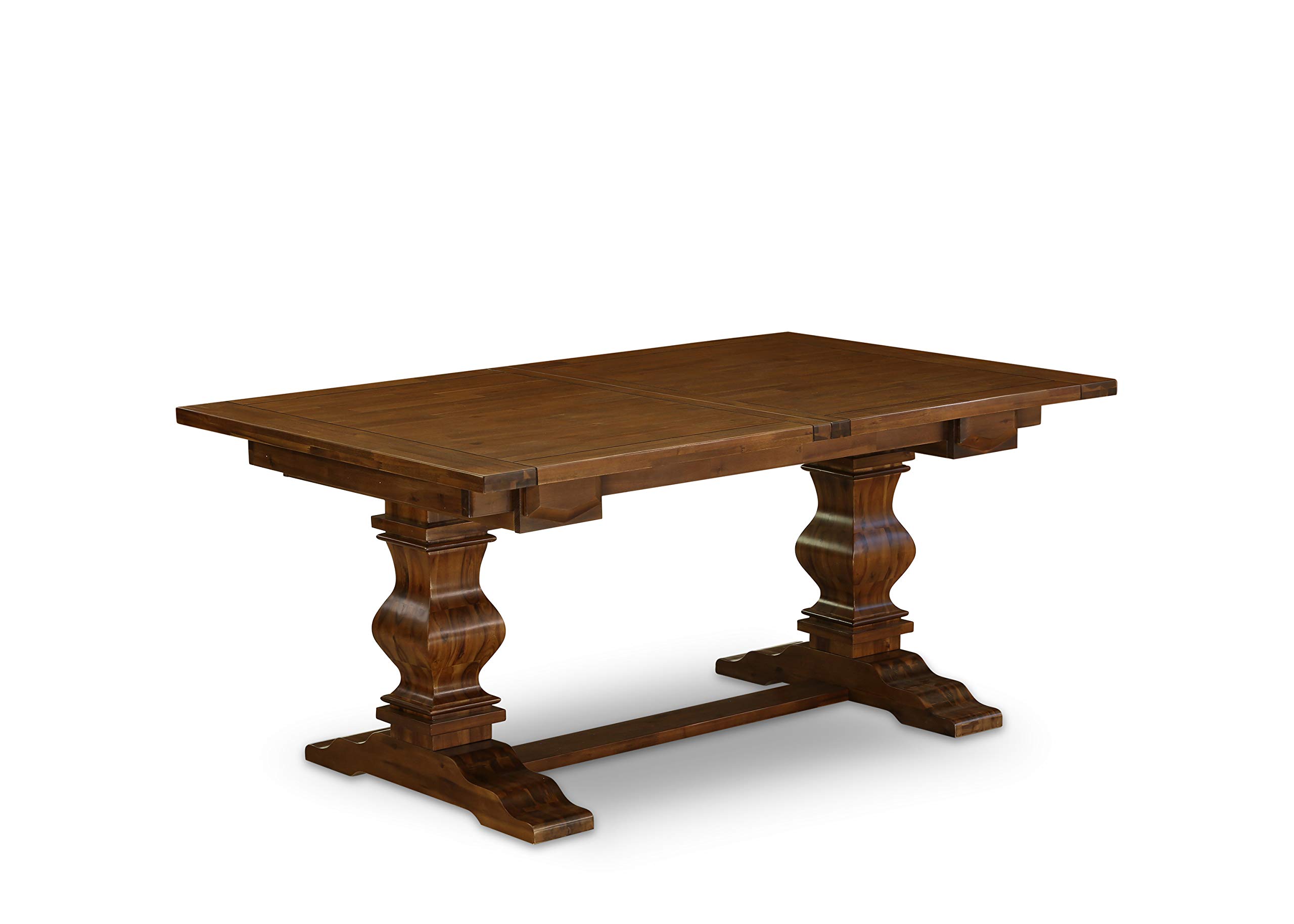 East West Furniture 5-Piece Dining Room Set with Rectangle Table & 4 Fabric Chairs - 42x92 Inch Walnut Kitchen Table Set with Extendable Leaf - Perfect for Family Meals, Dinner Parties & Small Space Dining