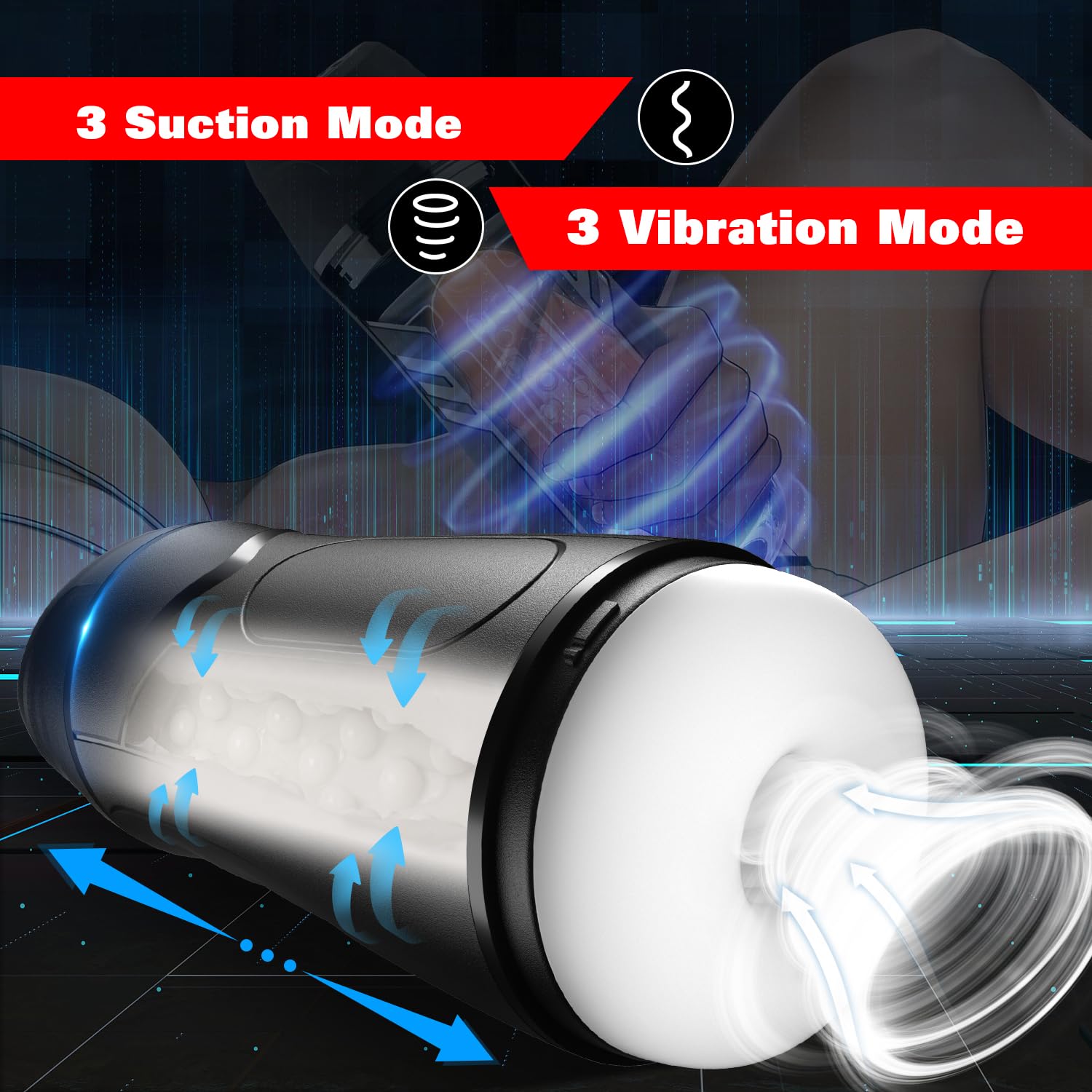 Electric Penis Pump for Men - Automatic Male Masturbator with 3 Suction & 3 Vibration Modes, Rechargeable Adult Sex Toy for Solo Pleasure - Perfect for Discreet Home Use & Stress Relief (Black)