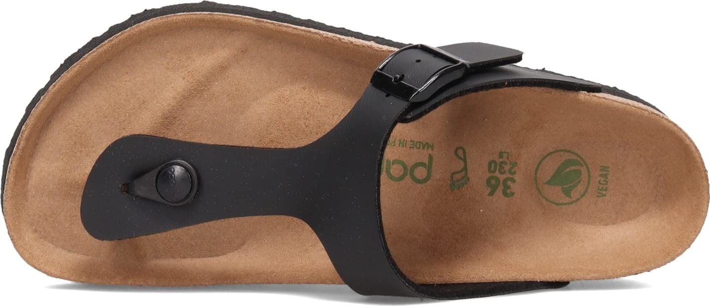 Birkenstock Unisex Gizeh Thong Sandals - Comfortable Cork Footbed, Adjustable Straps, Black Vegan Leather - Perfect for Beach, Pool, and Casual Wear