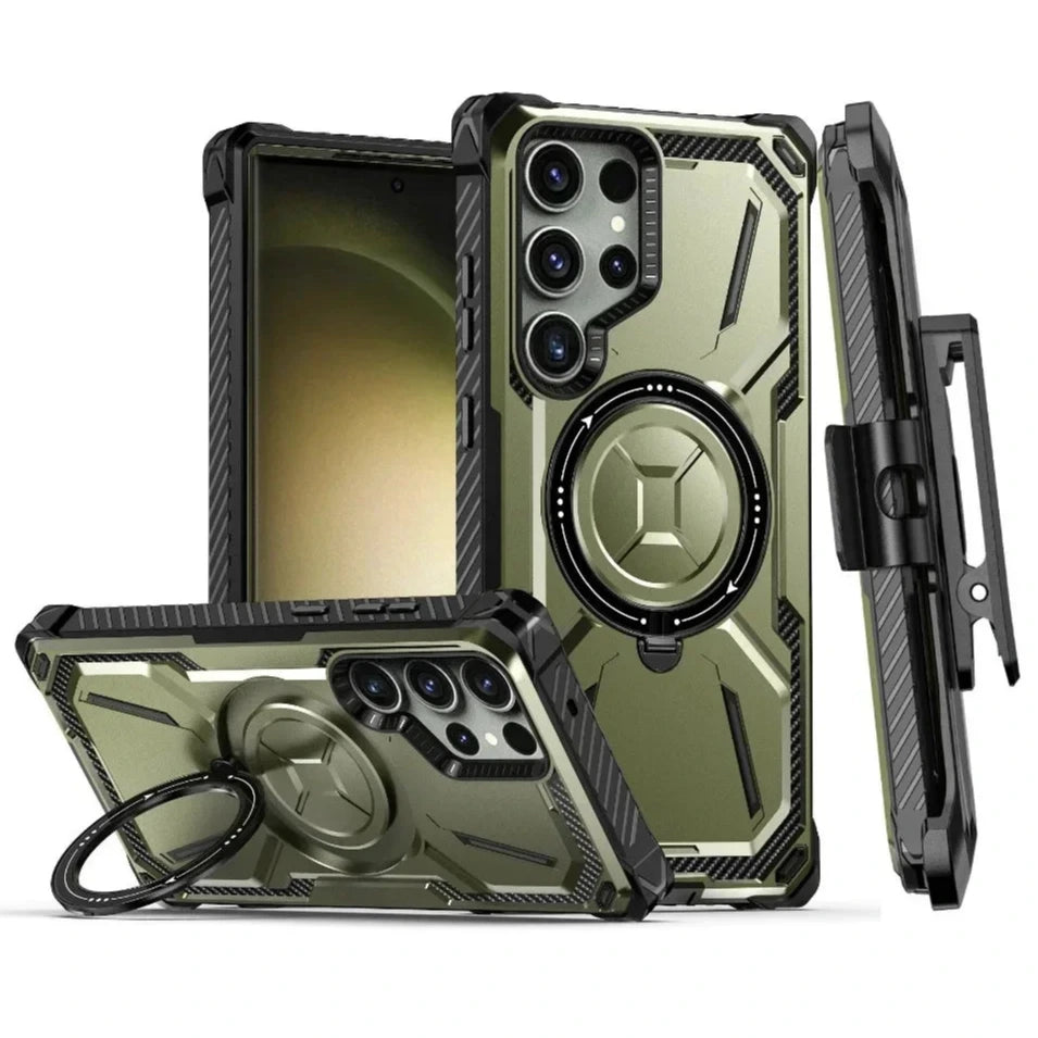 Samsung Galaxy S25 Ultra Phone Case with Belt Clip & MagSafe Magnetic Ring - Secure & Hands-Free for Outdoor, Work & Travel