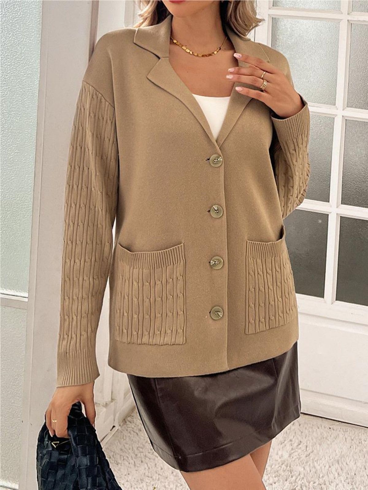 Kate Kasin Women's Knit Blazer Sweater - Office & Business Casual Wear S-2XL