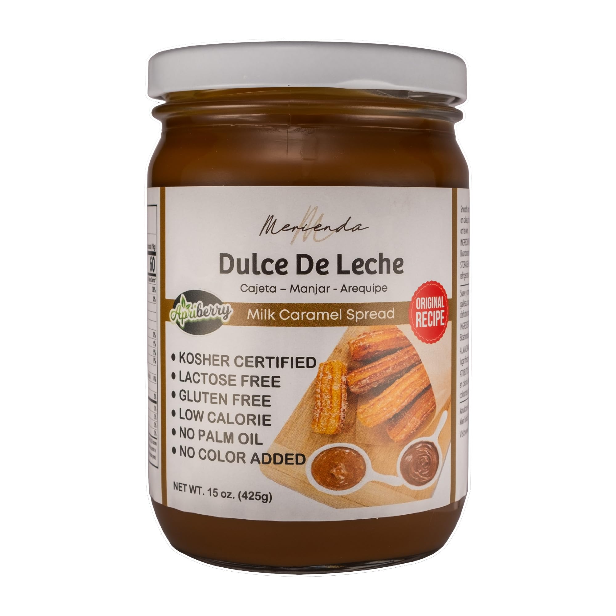 Sweet Dulce de Leche Caramel Spread - Kosher, Gluten-Free Milk Caramel Sauce for Cookies, Chocolate, Alfajores, Ice Cream - Creamy & Smooth Dessert Topping (15oz, Original) - Perfect for Baking, Pancakes & Coffee Pairing