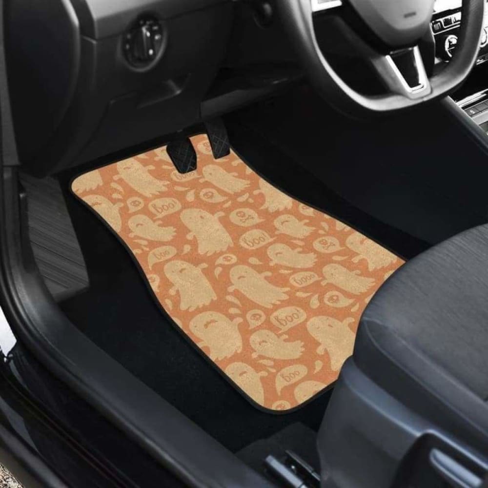 Boo Halloween Car Floor Mats - Non-Slip, Waterproof Custom Fit for Cars - Perfect for Halloween Decor & Party Decorations