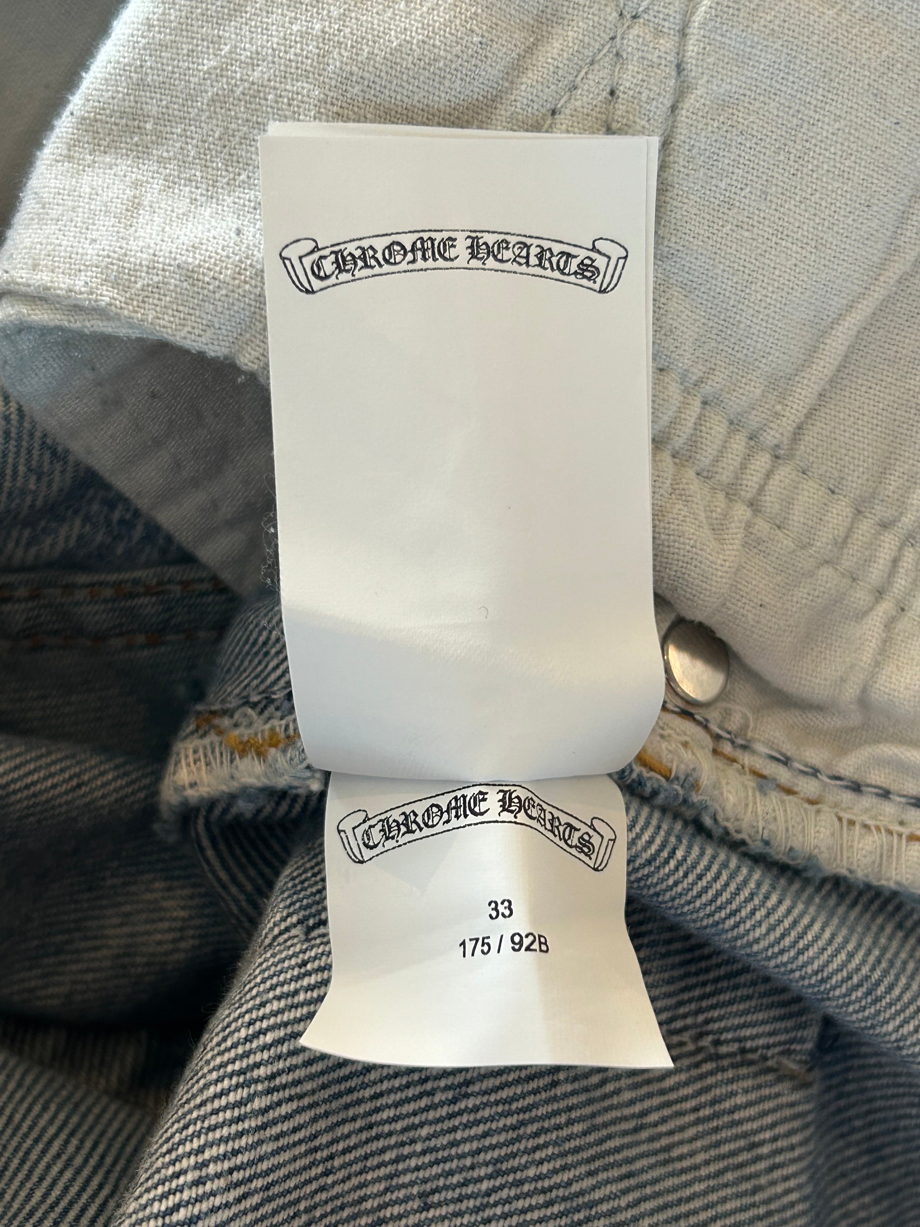 Chrome Hearts x Levi's Blue & Black Cross Patch Denim Jeans for Men - Stylish Vintage Streetwear for Casual Outfits and Night Out