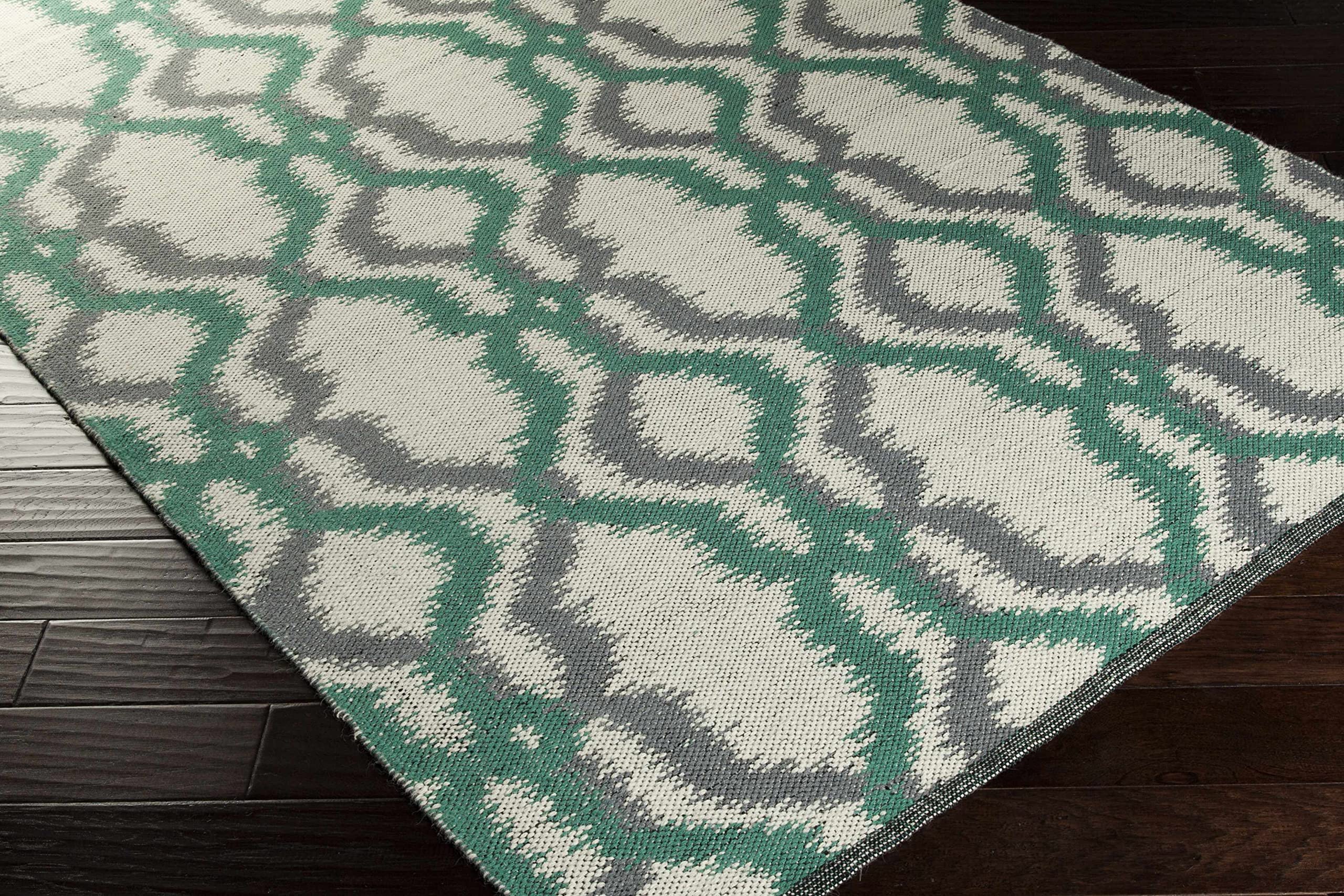 Premium Hauteloom Gulliver Wool Area Rug 8' x 11' - Soft Contemporary Ivory, Light Green & Charcoal Design - Perfect for Living Room, Bedroom & Office Decor