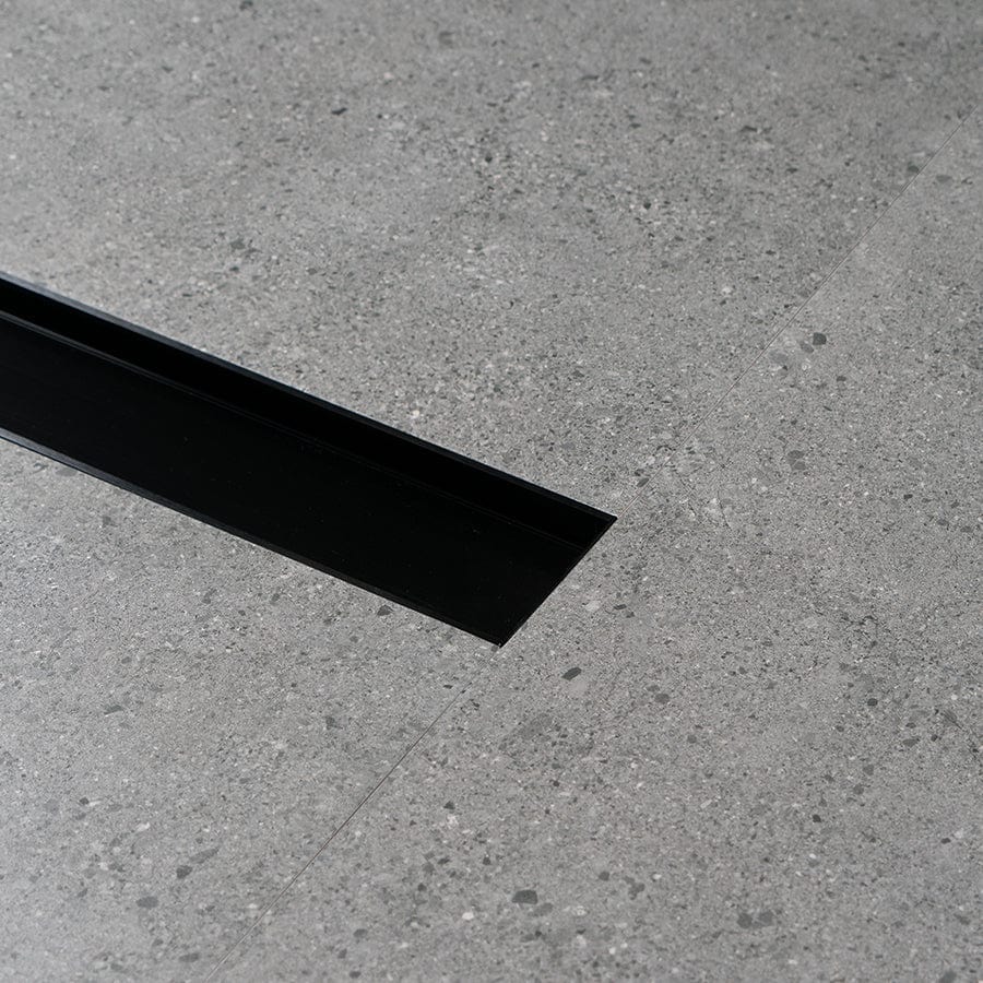 1M Matte Black Aluminum Floor Drain - Heavy Duty Shower Drain for Bathroom, Basement & Outdoor Use