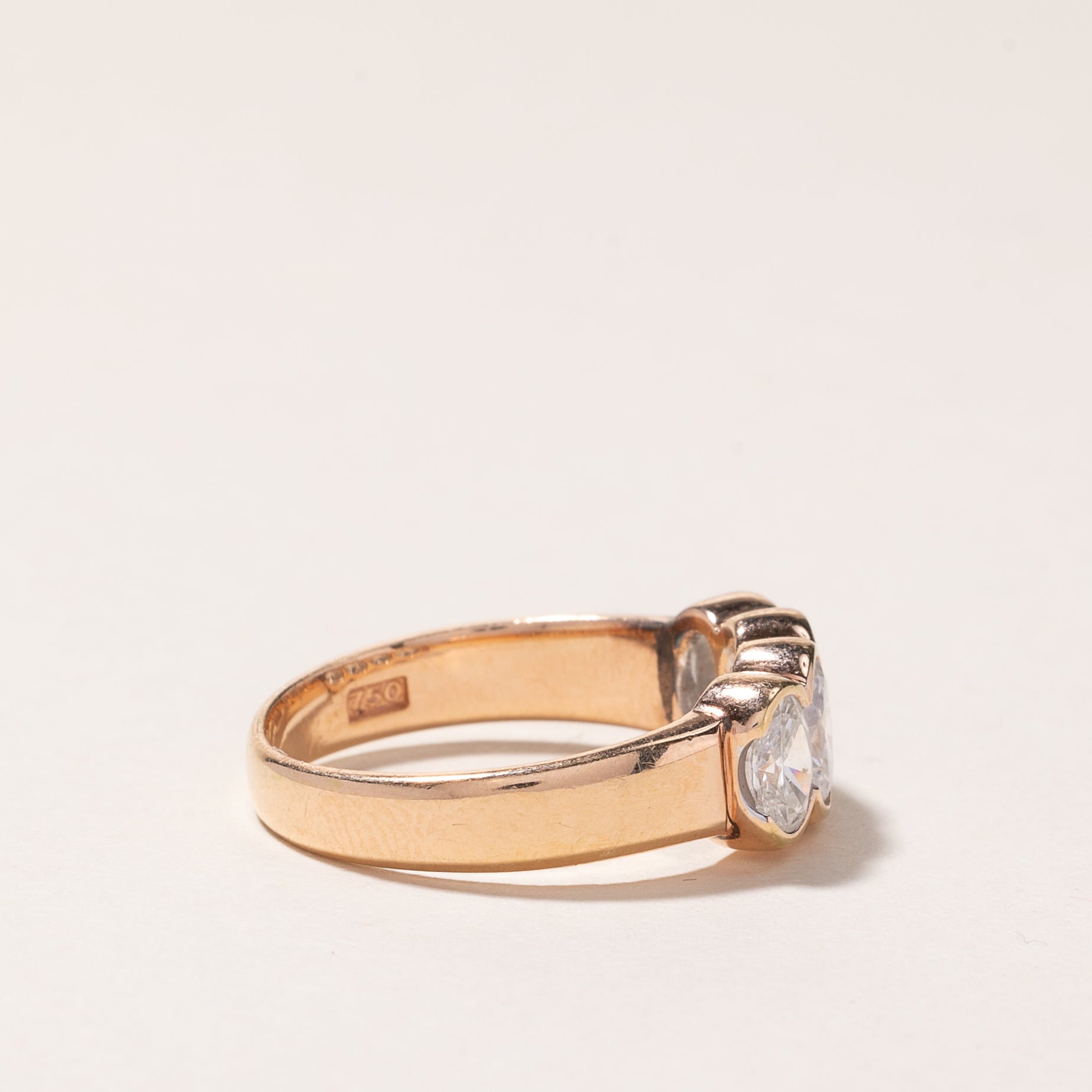 18K Rose Gold Four Stone Oval Cut Diamond Ring - 1.00ctw Total Weight - Size 5.5 - Elegant Engagement, Wedding, Anniversary Gift for Her - Perfect for Proposals, Special Occasions & Everyday Luxury