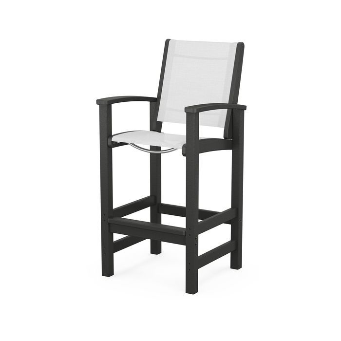 POLYWOOD Coastal Bar Chair - Outdoor & Indoor Bar Stool, Weather-Resistant, Durable, Comfortable - Perfect for Patio, Deck, Kitchen, and Poolside Use