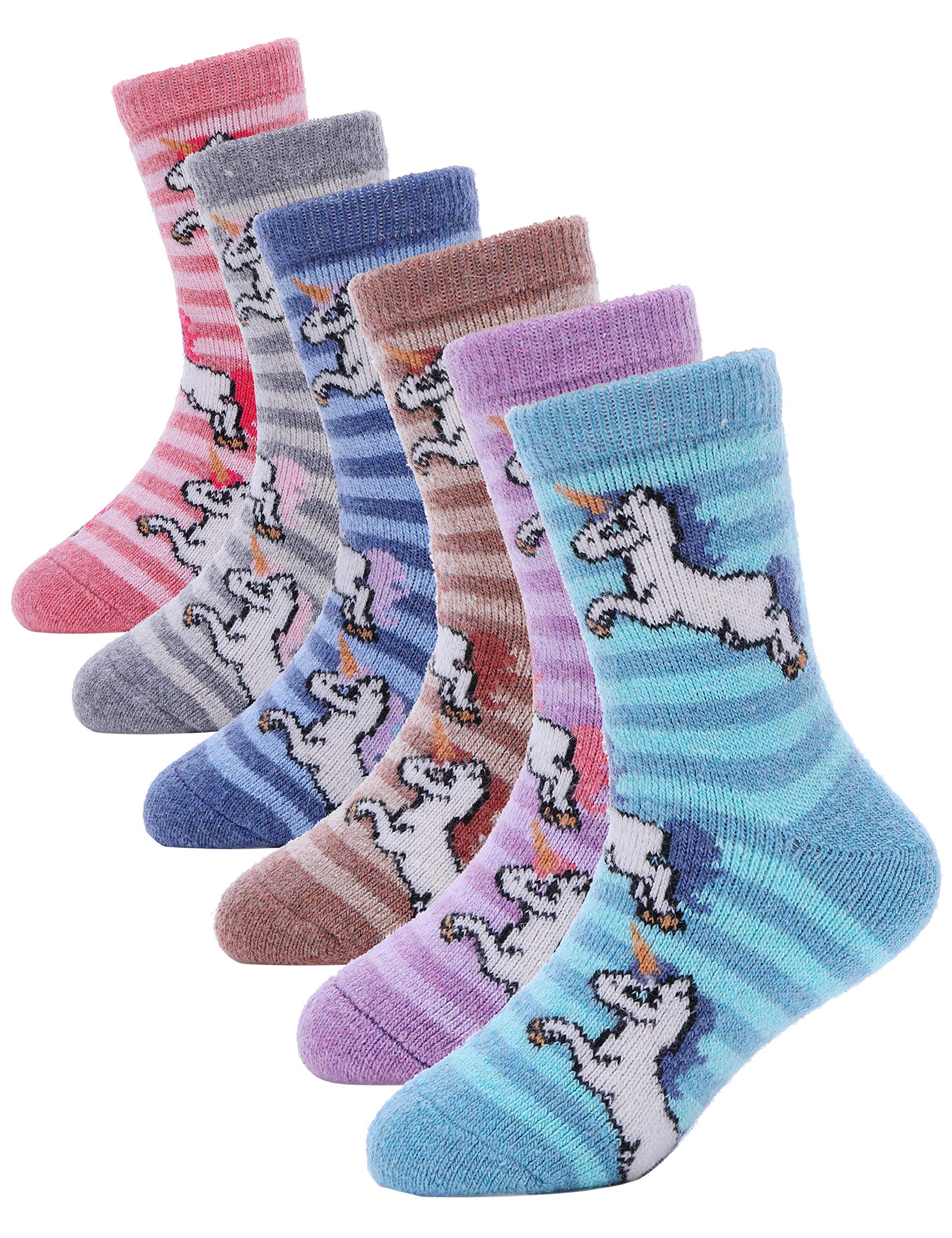 **ANTSANG Kids Merino Wool Hiking Socks for Toddlers & Children - Warm Thick Thermal Crew Boot Socks (6 Pairs) - Perfect for Outdoor Adventures, Winter Hiking & Cozy Gifts**