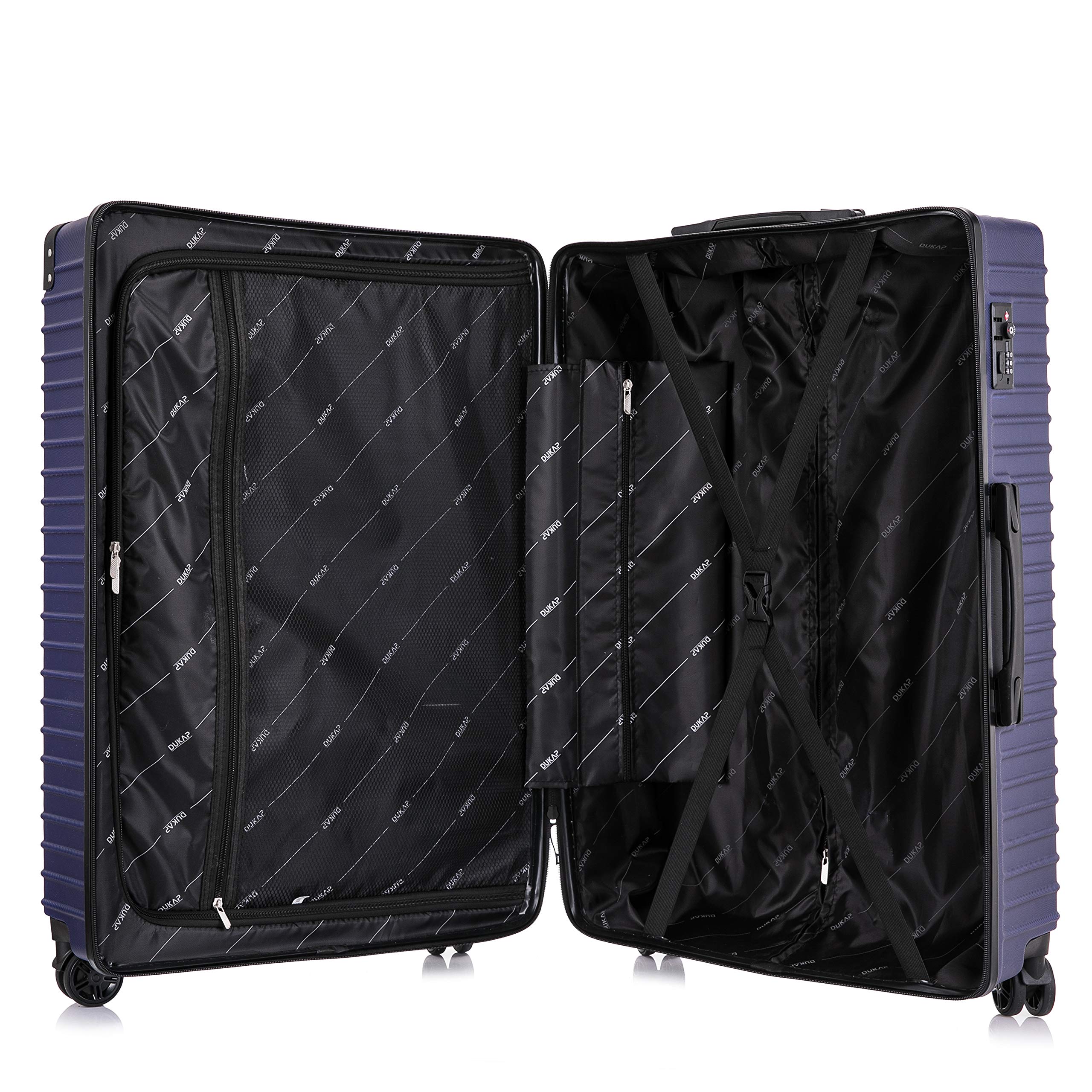 DUKAP TOUR 3-Piece Hardside Luggage Set with 360° Spinner Wheels - 20/24/28 Inch TSA Lock Suitcases with Ergonomic Gel Handle for Smooth Travel | Perfect for Business Trips, Family Vacations & International Travel (Blue)