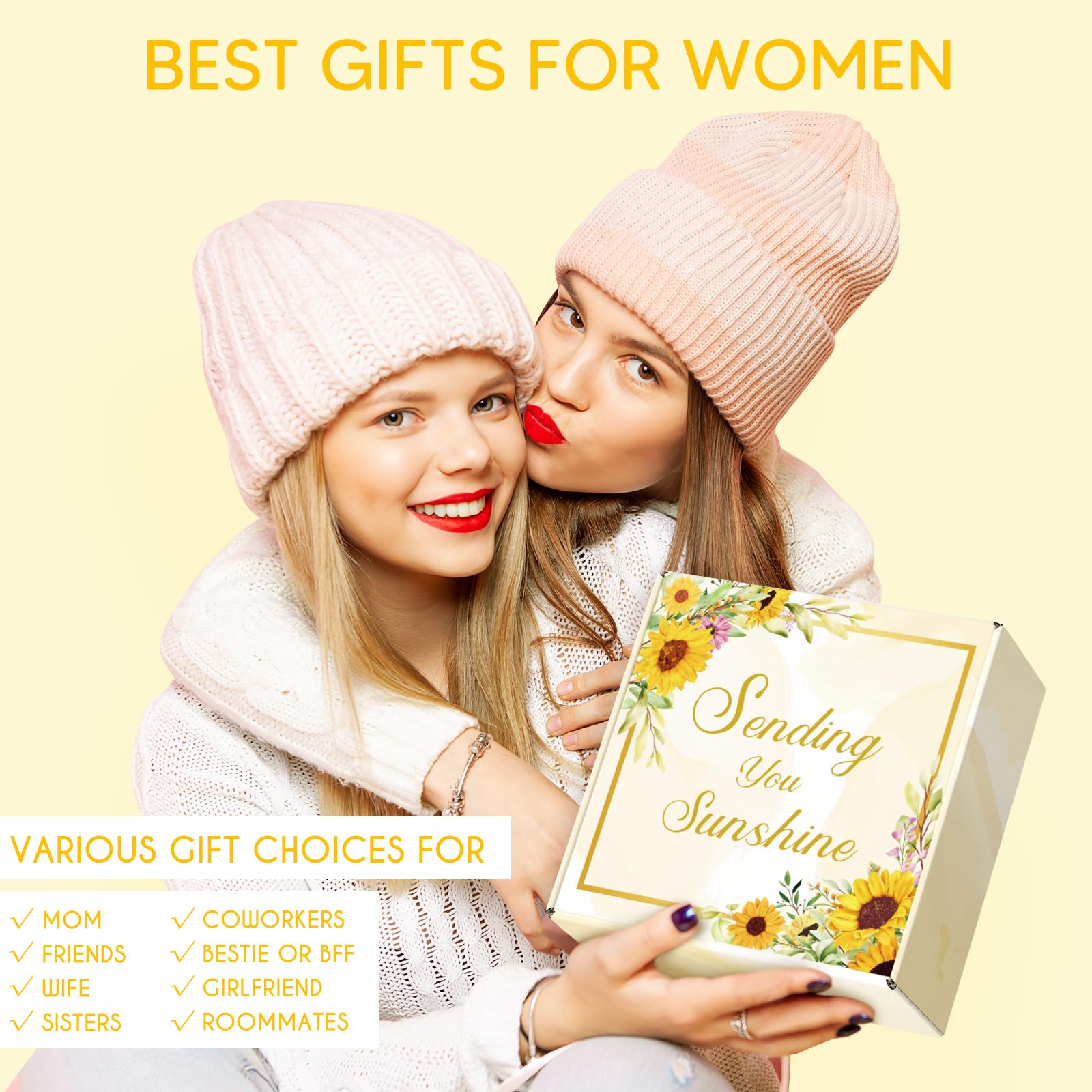 Sunflower Gift Basket for Mom - Birthday, Christmas & Self Care Gifts for Women | Unique Present for Mom, Sister & Friends | Perfect for Home Decor, Spa Day & Special Occasions