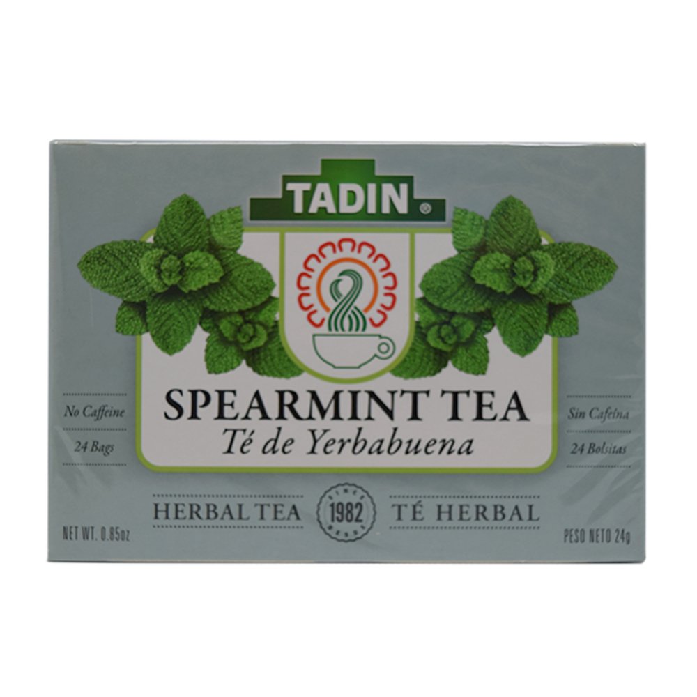 Tadin Organic Spearmint Tea - 24 Herbal Tea Bags for Relaxation & Digestion | Yerbabuena Mint Tea for Stress Relief & After Meals