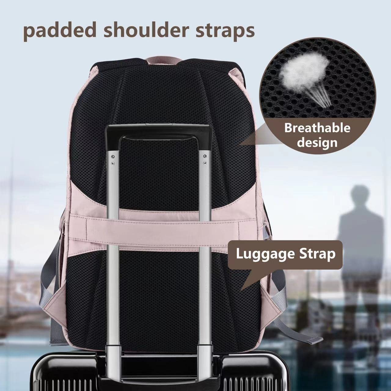 15.6 Inch Laptop Backpack for Women - Stylish Quilted Backpack for Teachers, Nurses & College Students - Durable Casual Daypack for Work, Travel & Office Use - Perfect for Commuting, School & Business Trips