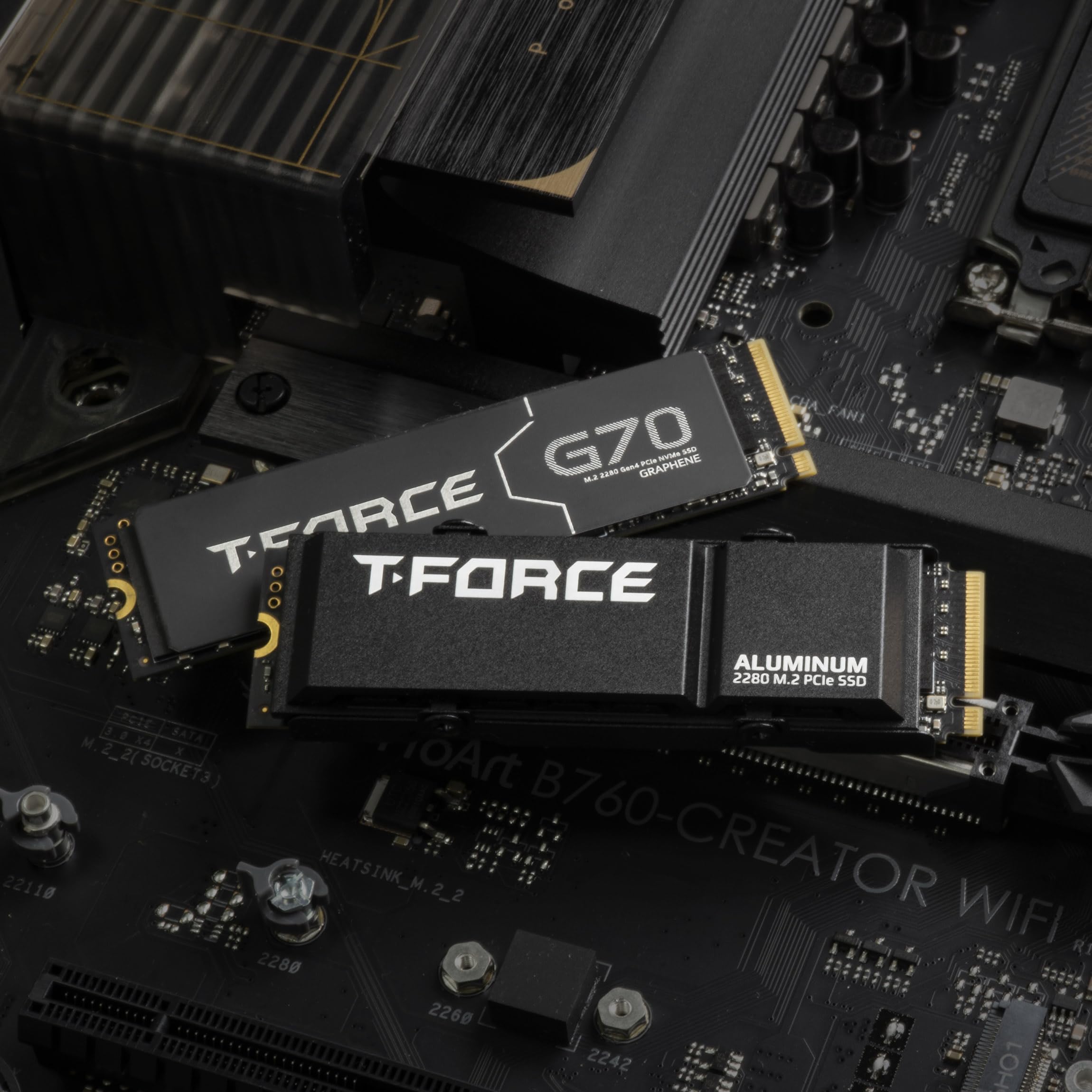 TEAMGROUP T-Force G70 PRO 4TB NVMe PCIe Gen4x4 M.2 SSD with Aluminum Heatsink - 7400MB/s Read, 6600MB/s Write, DRAM SLC Cache, 3D TLC NAND - Compatible with PS5 & Gaming PCs - Perfect for High-Performance Gaming, Video Editing, and Data Storage