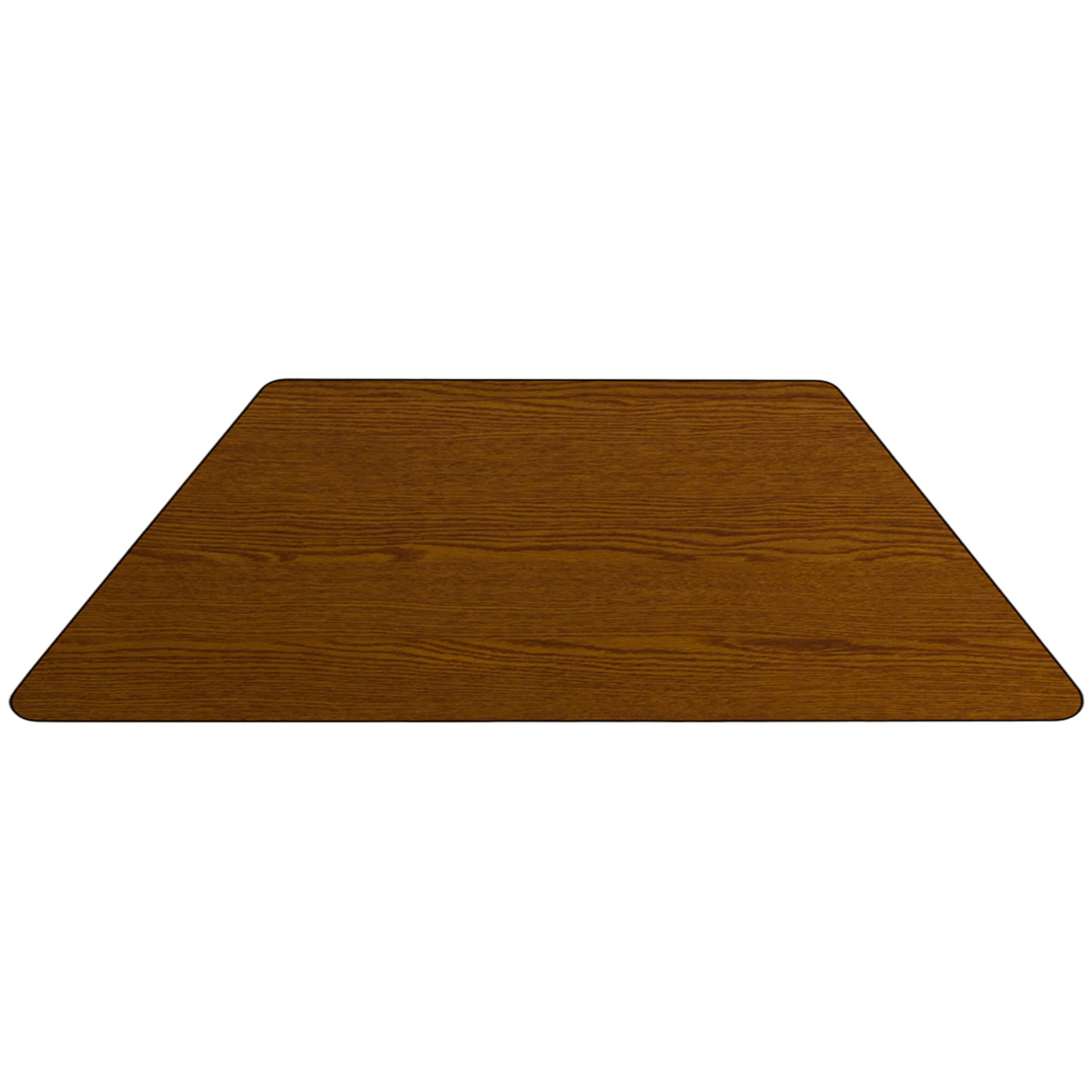 Adjustable Trapezoid Oak Thermal Laminate Activity Table - Perfect for Classrooms, Offices & Home Study Areas