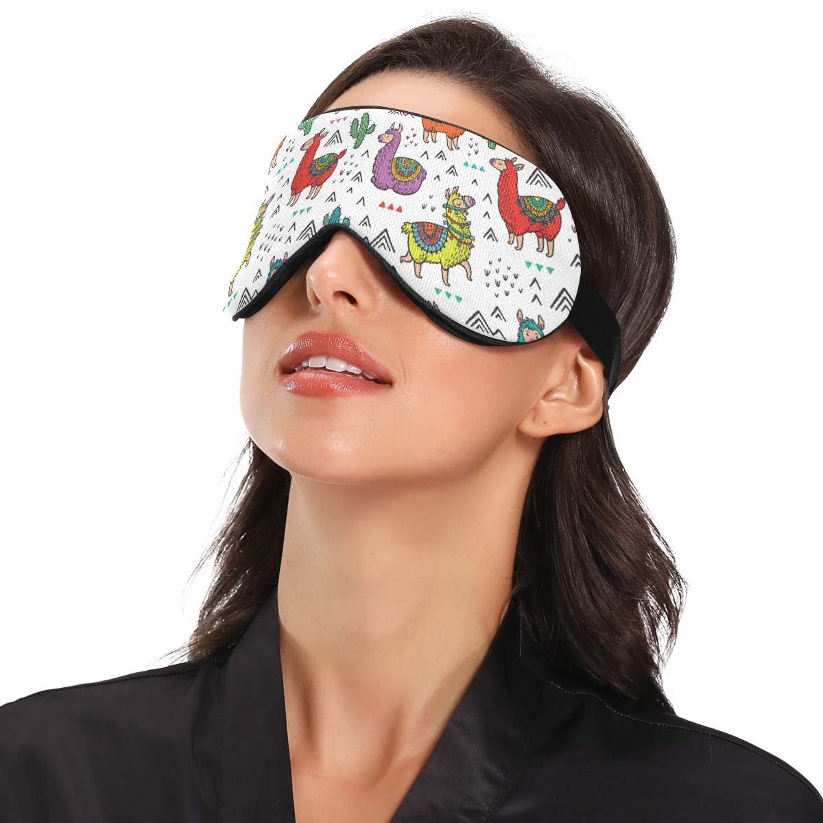 Funny Llama Cactus Sleep Mask for Women & Men - Blackout Cooling Eye Mask for Better Sleep