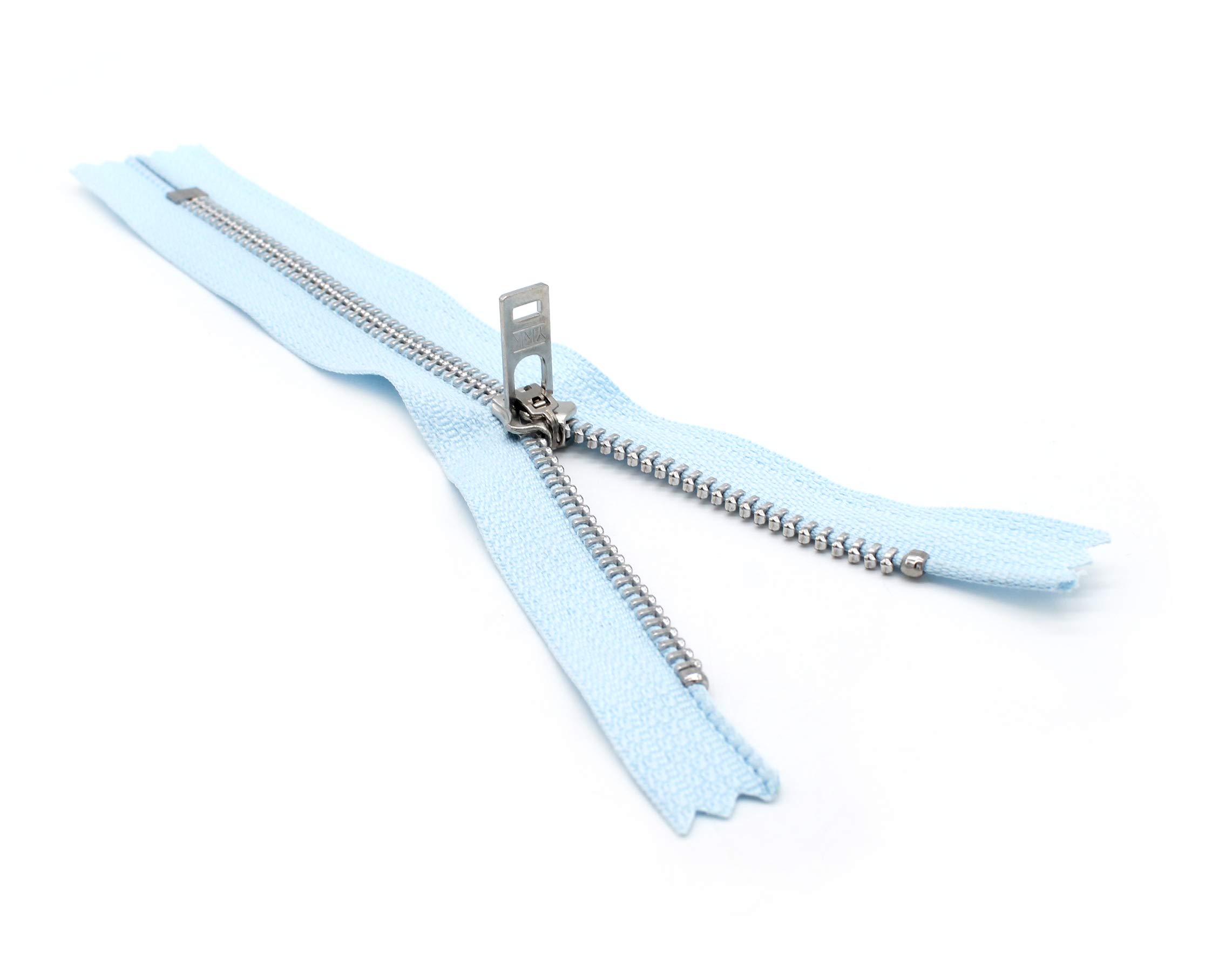 Premium #5 Aluminum Jeans Zipper in Candy Blue - Medium Weight YKK Zipper (Color #542) - Custom Length Options 7