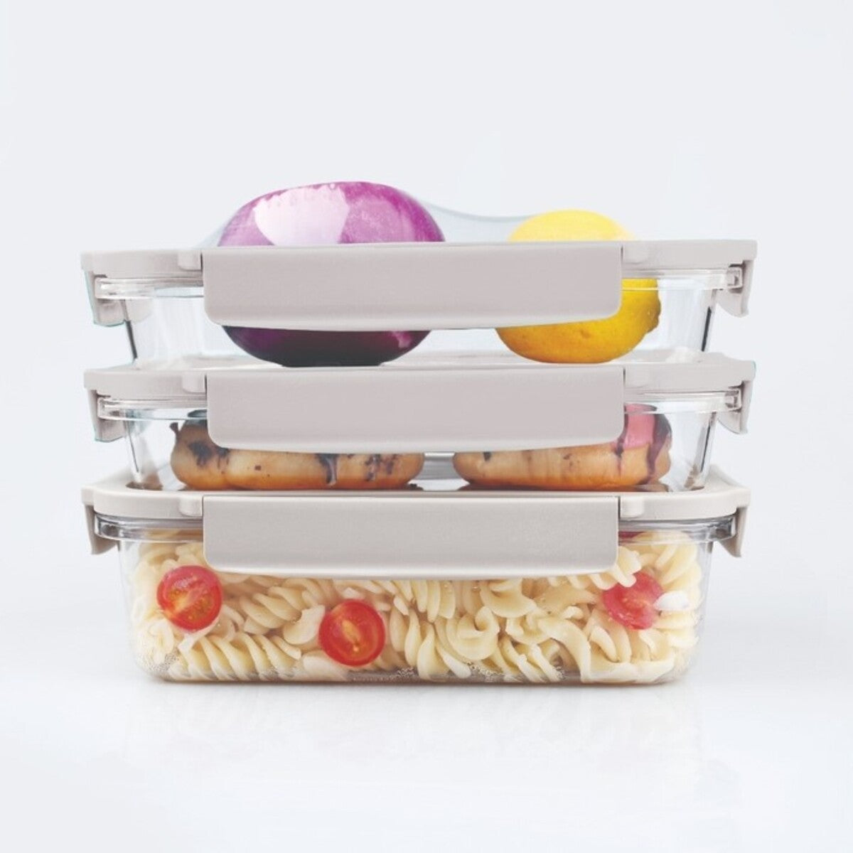 DeliOne Flex'n Fresh Bento Lunch Box Set of 2 - Leakproof Microwaveable Food Containers for Office, School & Meal Prep