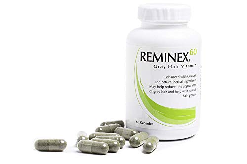 Reminex 60 Gray Hair Supplement - Natural Herbal Formula to Reverse Gray Hair & Restore Original Color - Promotes Hair Growth for Thicker, Healthier Hair (3 Bottles) - Perfect for Men & Women Seeking Youthful Hair at Home or On-The-Go