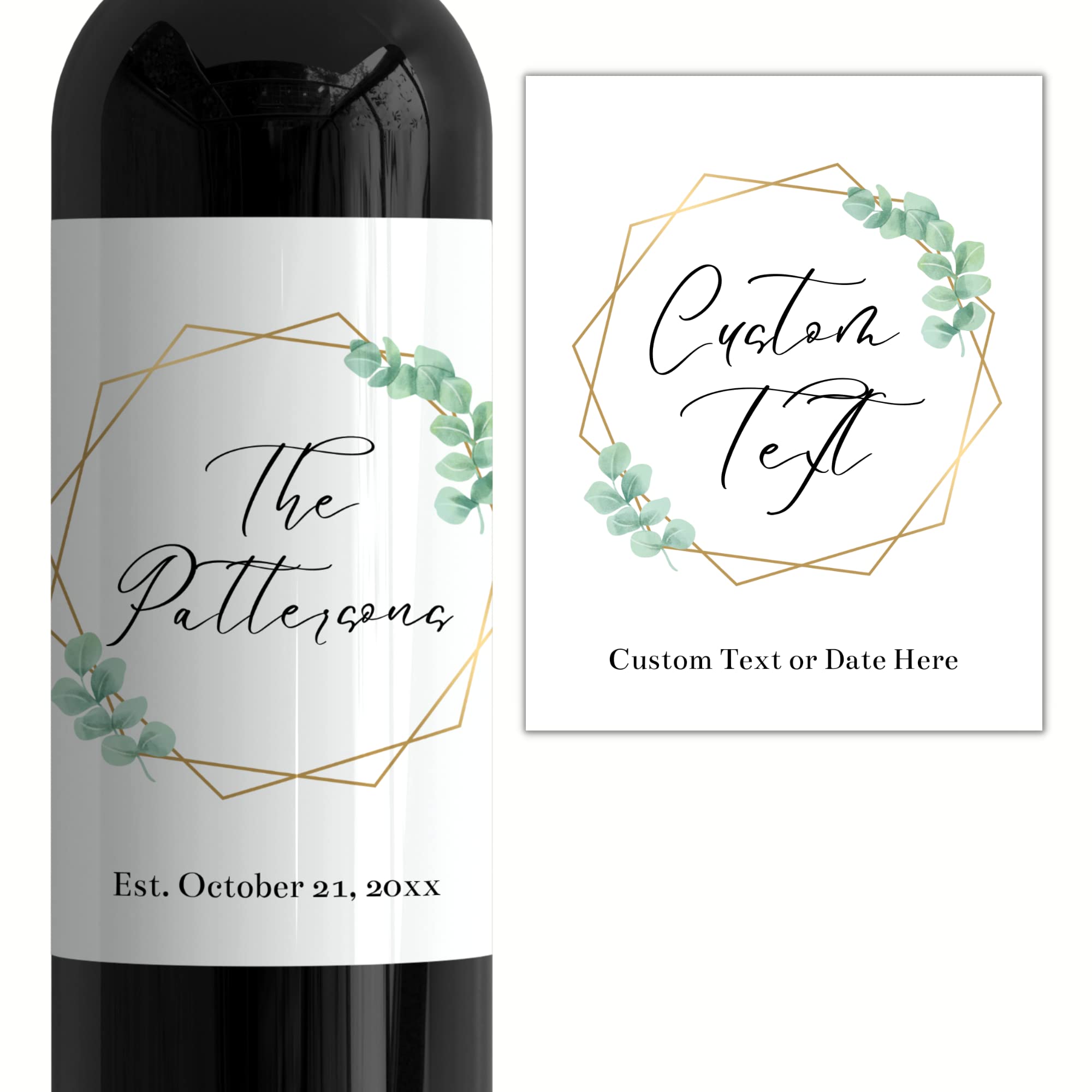 Personalized Custom Wine Bottle Label Stickers for Weddings & Bridal Showers - Set of 1-10 - Elegant Party Decorations & Unique Gift Ideas - Perfect for Wedding Favors, Anniversary Gifts & Special Celebrations