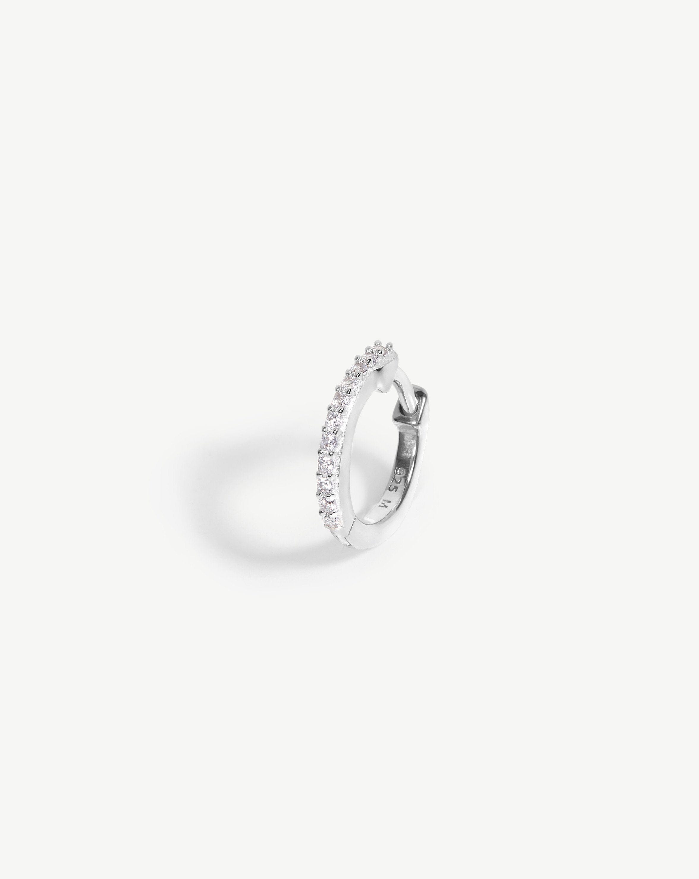 Pave Single Huggie Earrings - Dainty Gold Huggie Hoops with CZ Stones for Everyday Wear | Perfect for Work, Date Night & Casual Outfits