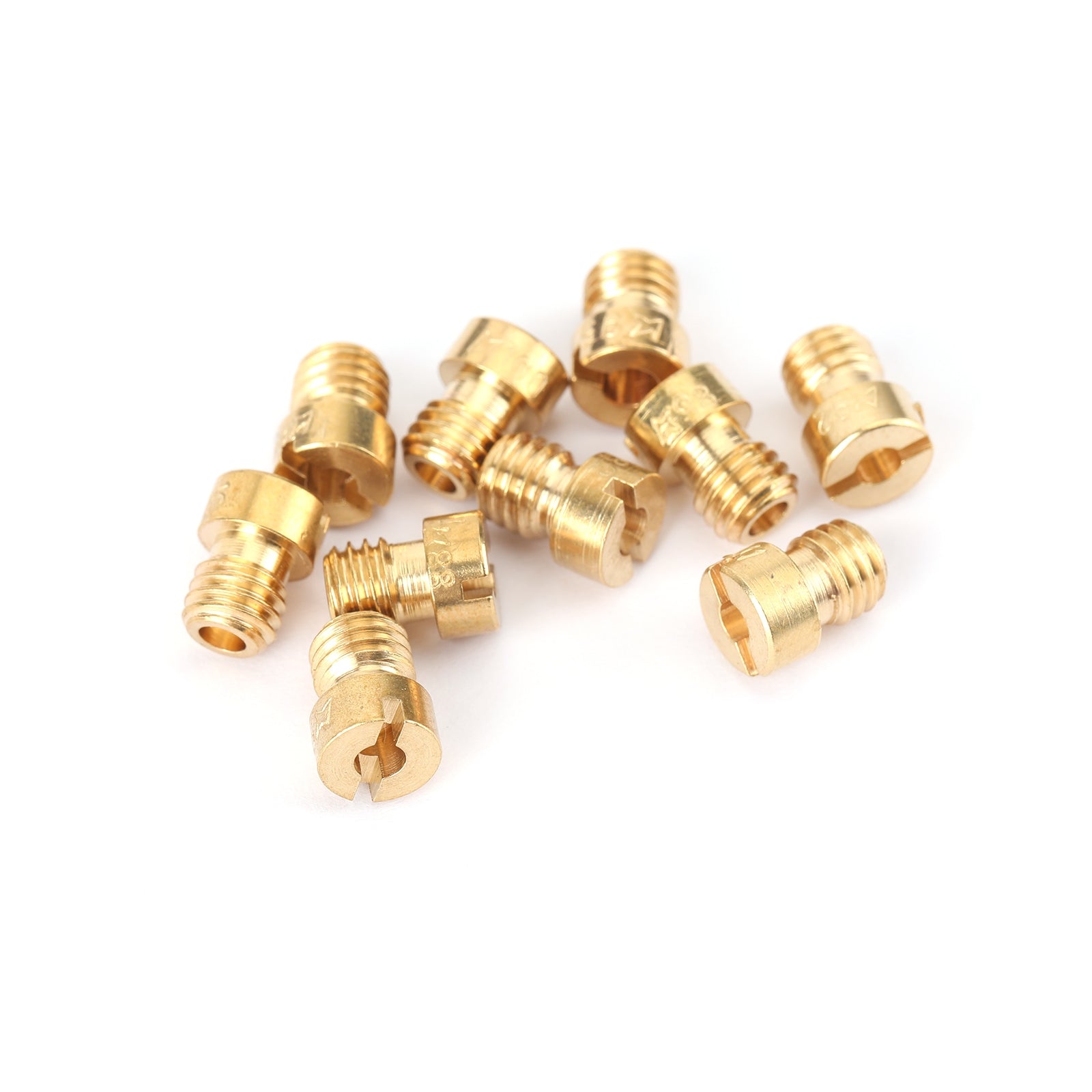 10-Pack Round Head Main Jet 5mm 82-105 for GY6 Motorcycle Scooter Carburetor PZ19 - Replacement Fuel Jets for 50cc 125cc 150cc Engines - Perfect for Carburetor Tuning, Performance Upgrades & Engine Maintenance