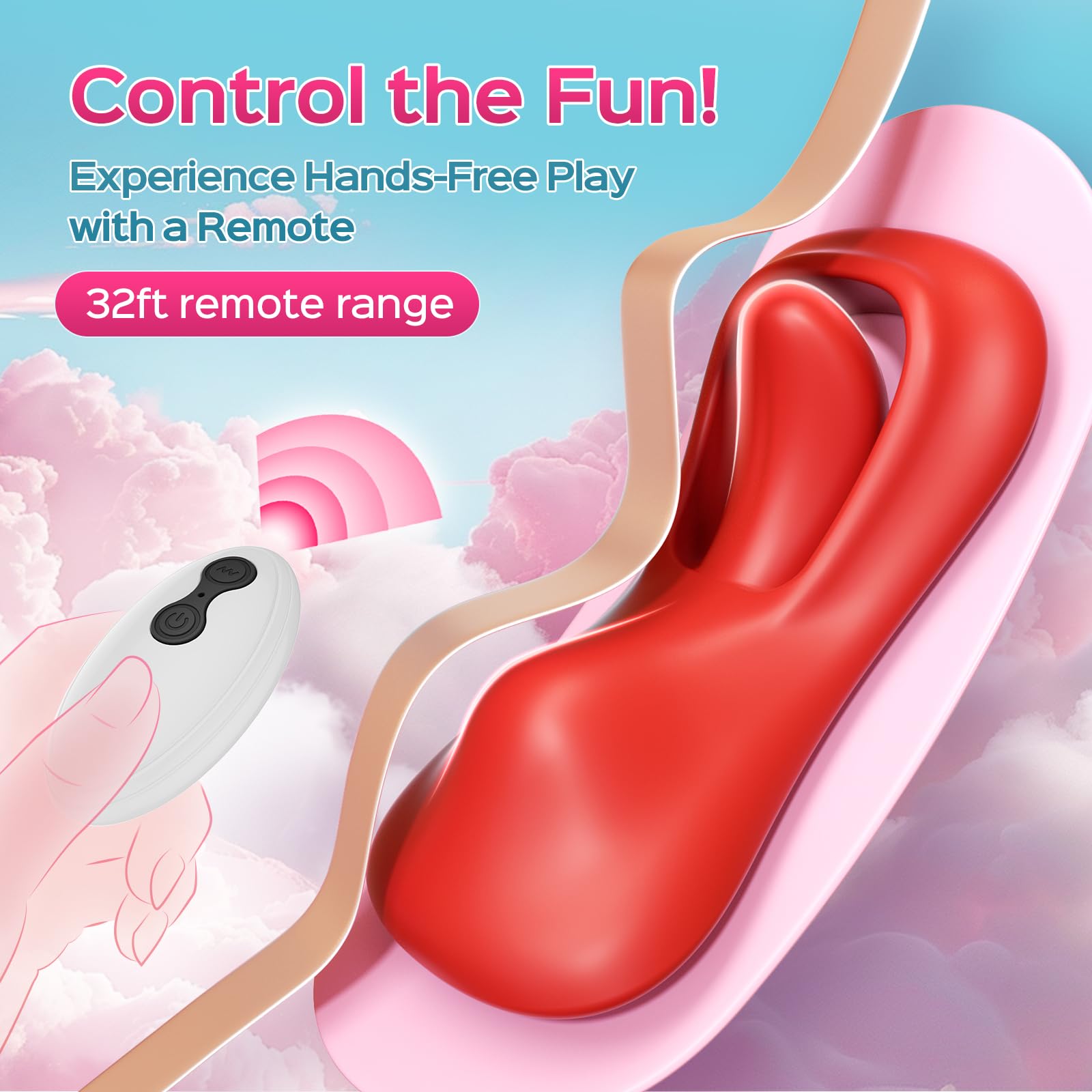 Remote Control Wearable Vibrator for Women - 9 Powerful Vibration Modes, Tongue-Shaped Clitoral Stimulator, Discreet Panty Vibrator for Solo Play & Couples - Perfect for Home Use, Travel & Spicing Up Relationships