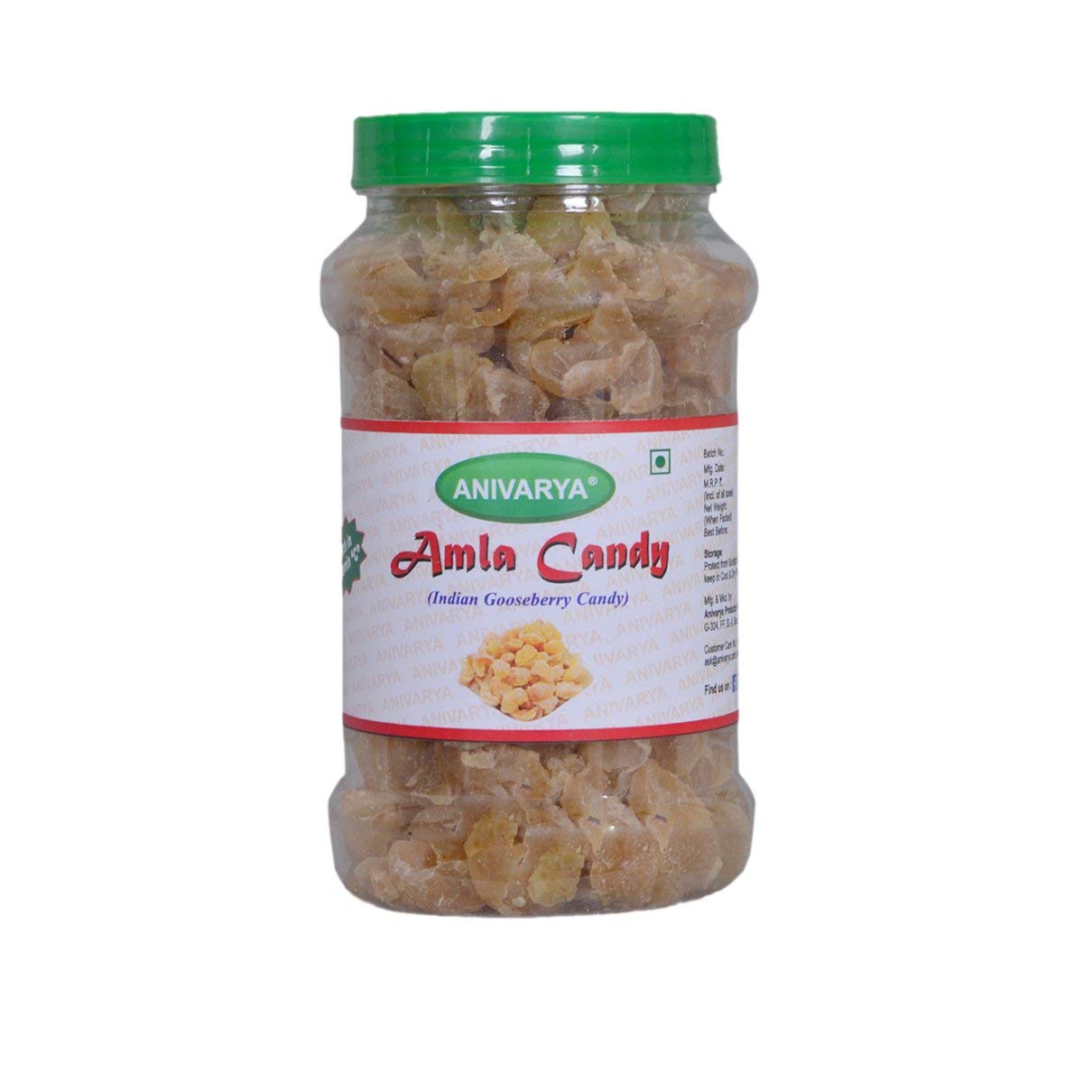 Anivarya Amla Candy - Indian Dry Gooseberry Candy 500g (17.63 oz) - Healthy Ayurvedic Snack for Energy Boost & Immunity Support - Perfect for Travel, Office & Home Use