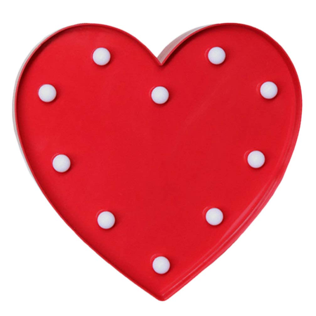 LED Heart Marquee Night Light - Romantic Love Sign for Valentine's Day, Kids Bedroom & Nursery Decor - Wall/Table Light Without Battery (Red) - Perfect for Date Nights, Wedding Proposals & Cozy Bedroom Ambiance