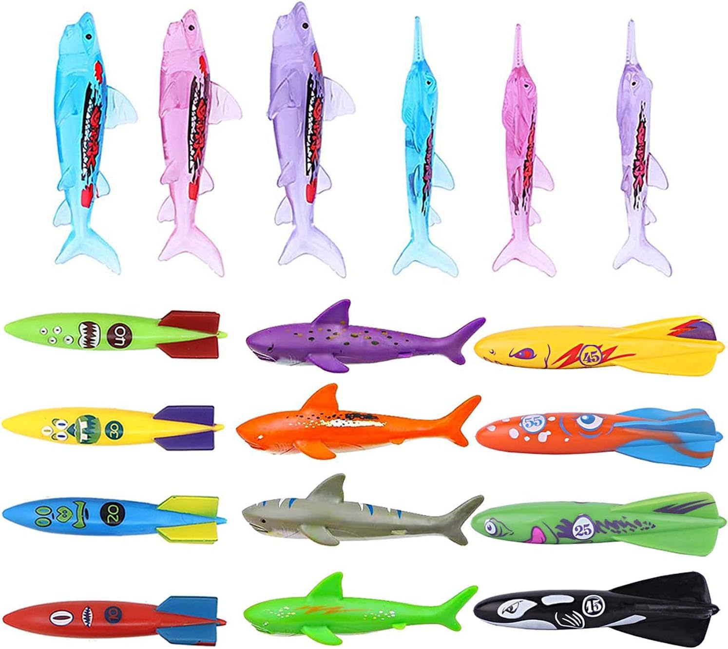 ZHFUYS Transparent Shark Pool Toy - Underwater Torpedo for Swimming & Diving Games - Perfect for Kids' Water Play, Pool Parties & Summer Fun
