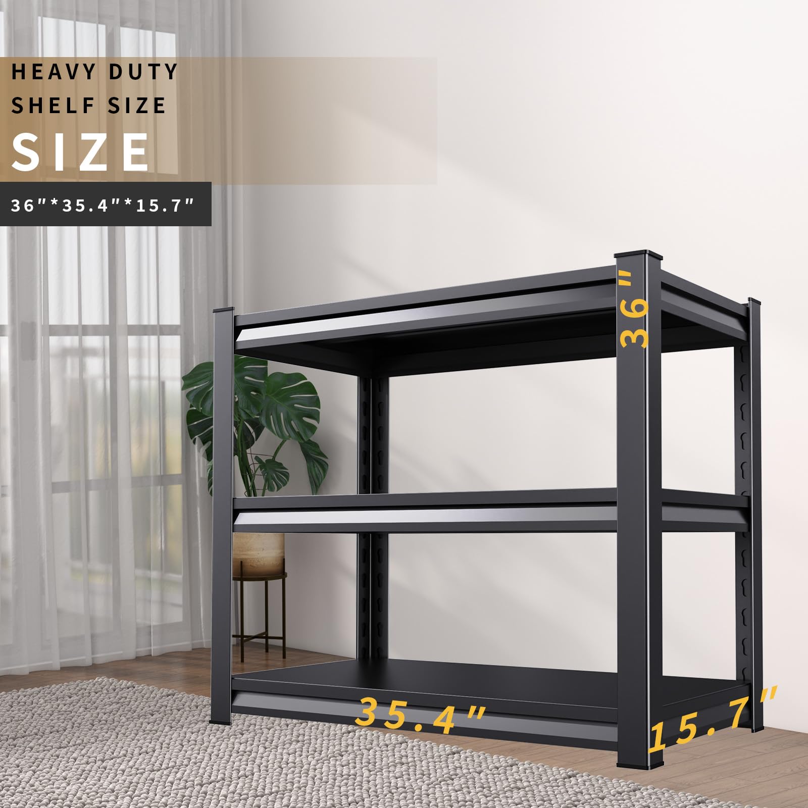Heavy Duty Garage Shelving Unit - Adjustable Metal Storage Shelves for Garage, Warehouse, Basement & Industrial Use | Durable Utility Rack for Organizing Tools, Equipment & Home Storage