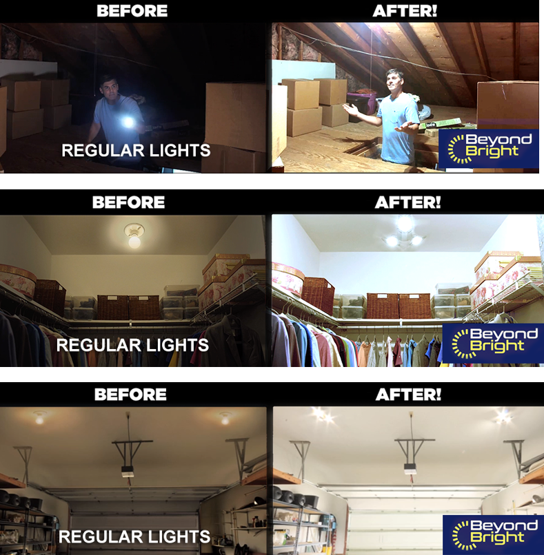 Beyond Bright LED Garage Light - High Lumens, Energy Efficient, Motion Sensor - Perfect for Workshops, Storage, and Home Garages