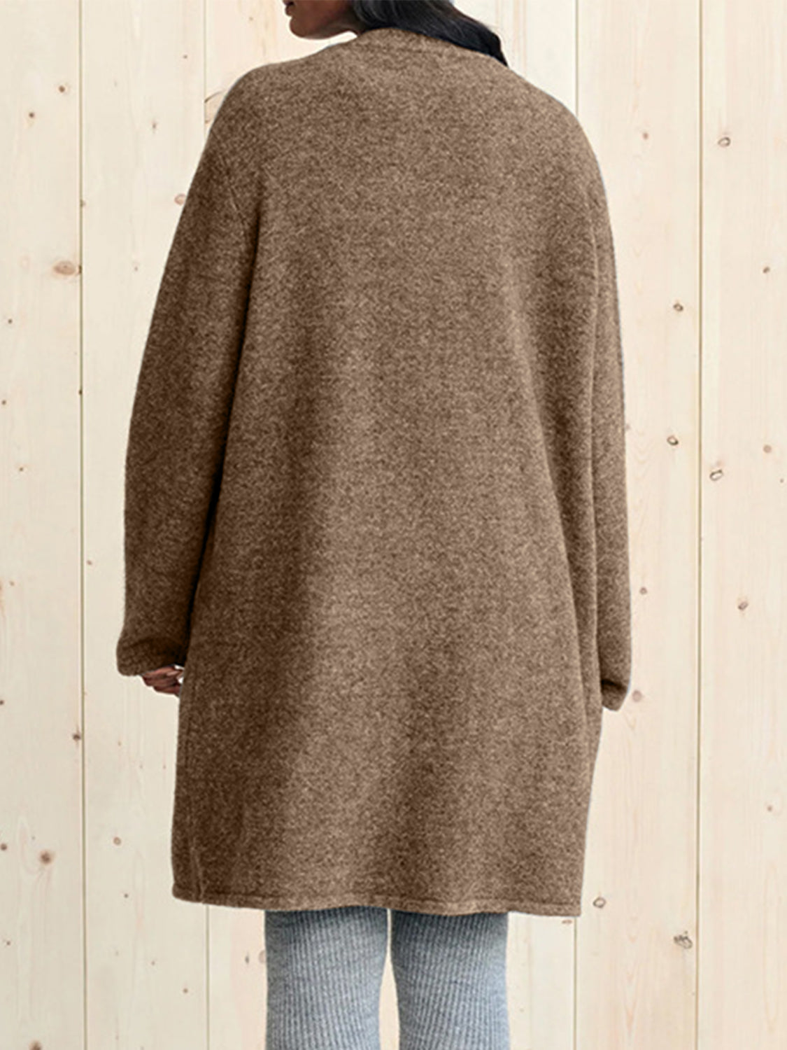 Stylish Open Front Long Sleeve Cardigan with Pockets - Cozy Fall & Winter Layering Essential for Women