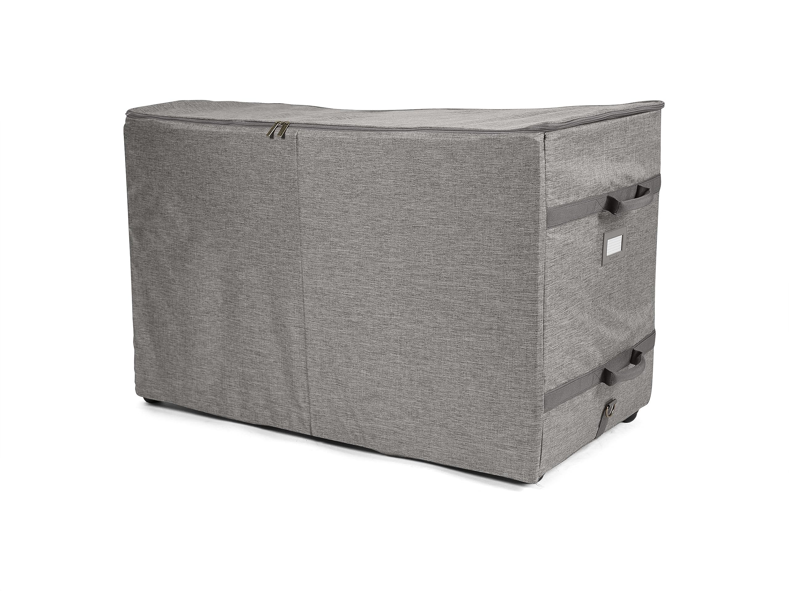 Covermates Keepsakes Rolling Structured Storage Bag – Heavy Duty Polyester with Padded Handles & Dual Zipper for Closet Organization - Perfect for Seasonal Clothing, Blankets & Home Storage (Grey Heather)