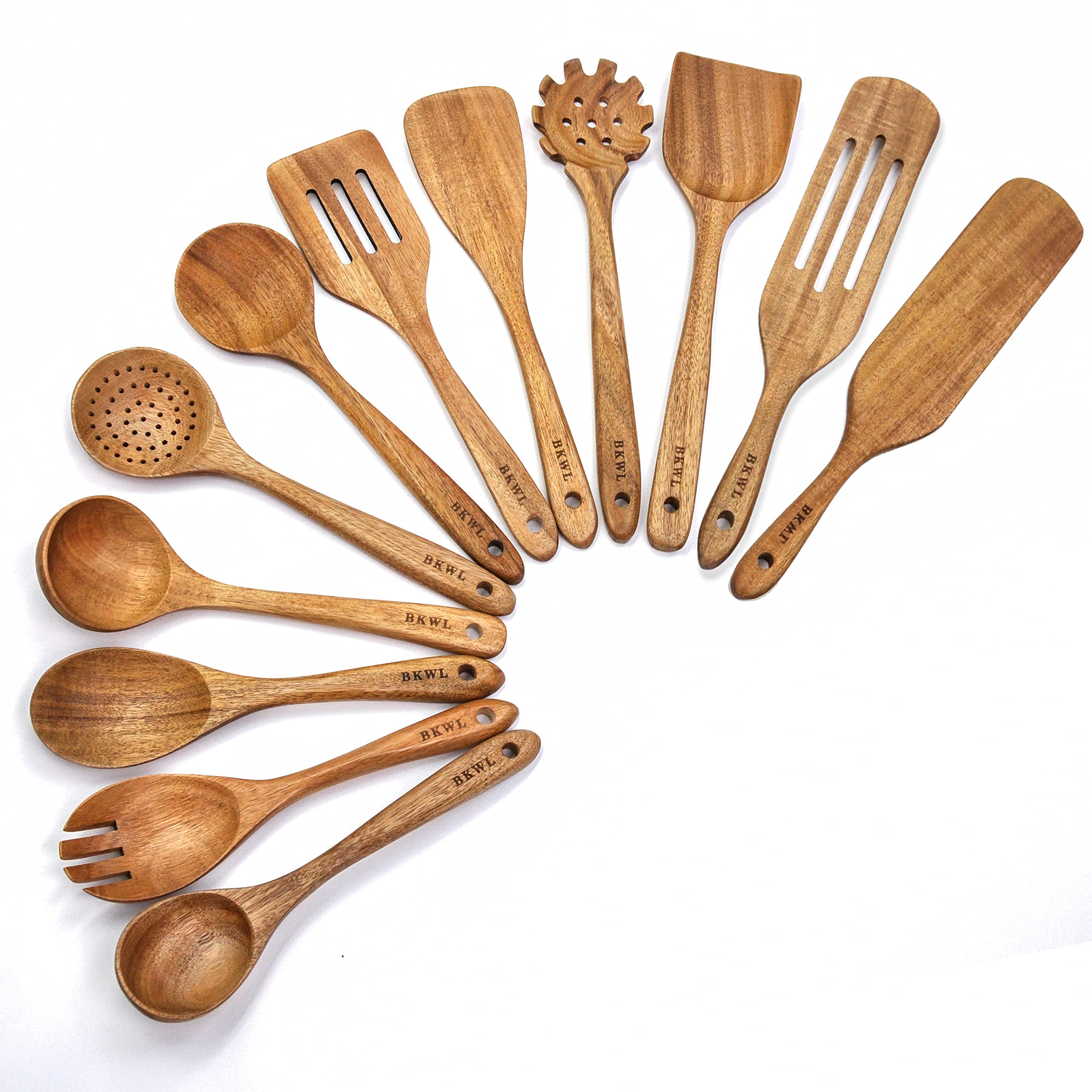 Premium 12-Piece Wooden Cooking Utensil Set - Natural Wood Spoons, Spatulas & Kitchen Tools for Baking, Stirring & Serving - Eco-Friendly Non-Scratch Cookware for Home Chefs & Healthy Cooking