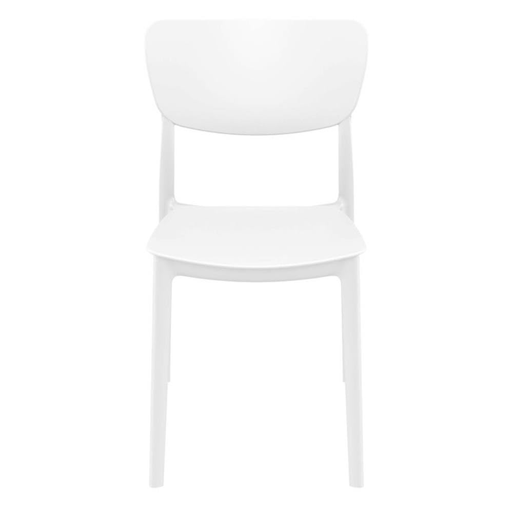 White Compamia Monna Indoor Outdoor Dining Chairs (Set of 2) - Patio, Garden, Poolside, Restaurant & Home Dining Use