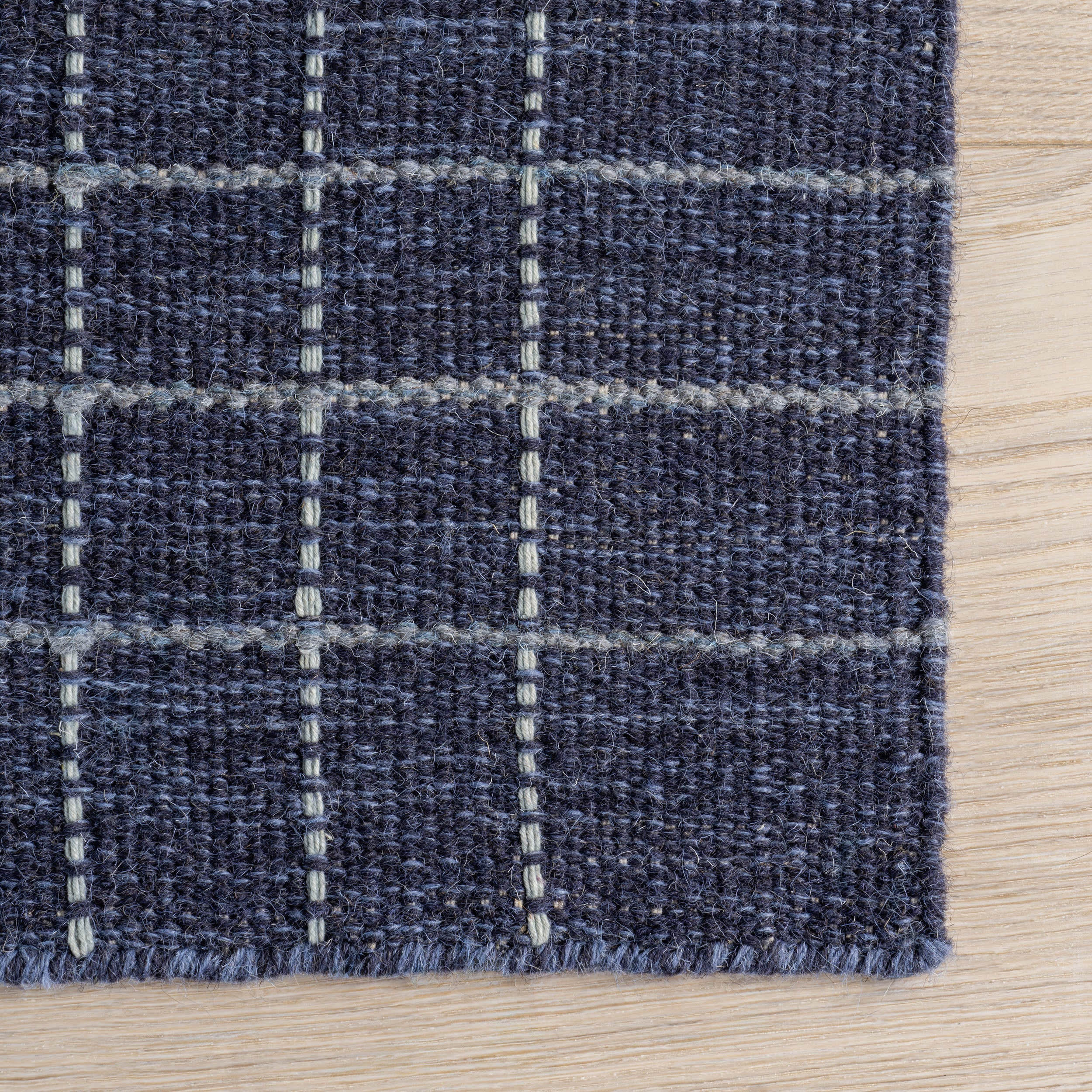Charlie Plaid Wool Rug - Soft Blue Tartan Area Rug for Living Room, Bedroom & Office | Cozy & Durable Home Decor