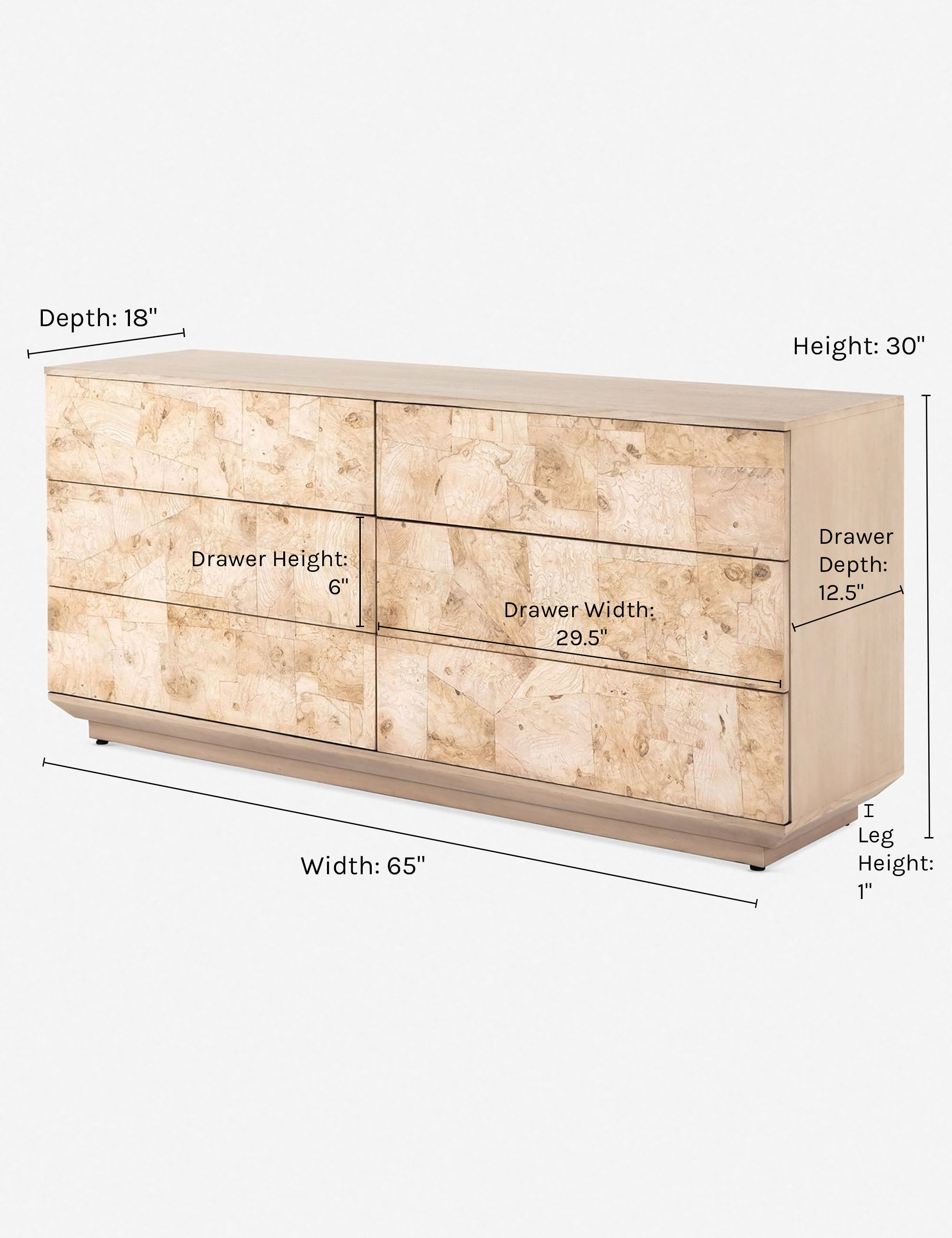 Modern 6-Drawer Dresser for Bedroom - Solid Wood Chest of Drawers with Metal Handles - Stylish Storage Organizer for Clothes, Bedding & Accessories | Perfect for Home, Dorm, Apartment & Office