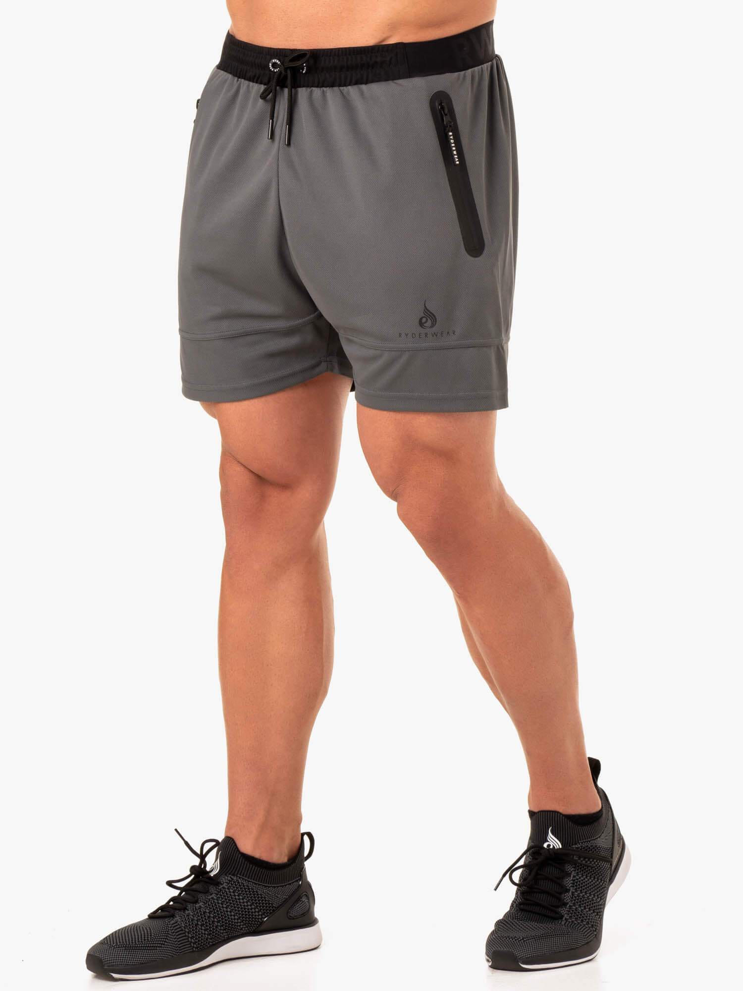 Men's Action Mesh Shorts - Charcoal Gray | Lightweight, Breathable & Quick-Dry for Running, Gym & Outdoor Activities