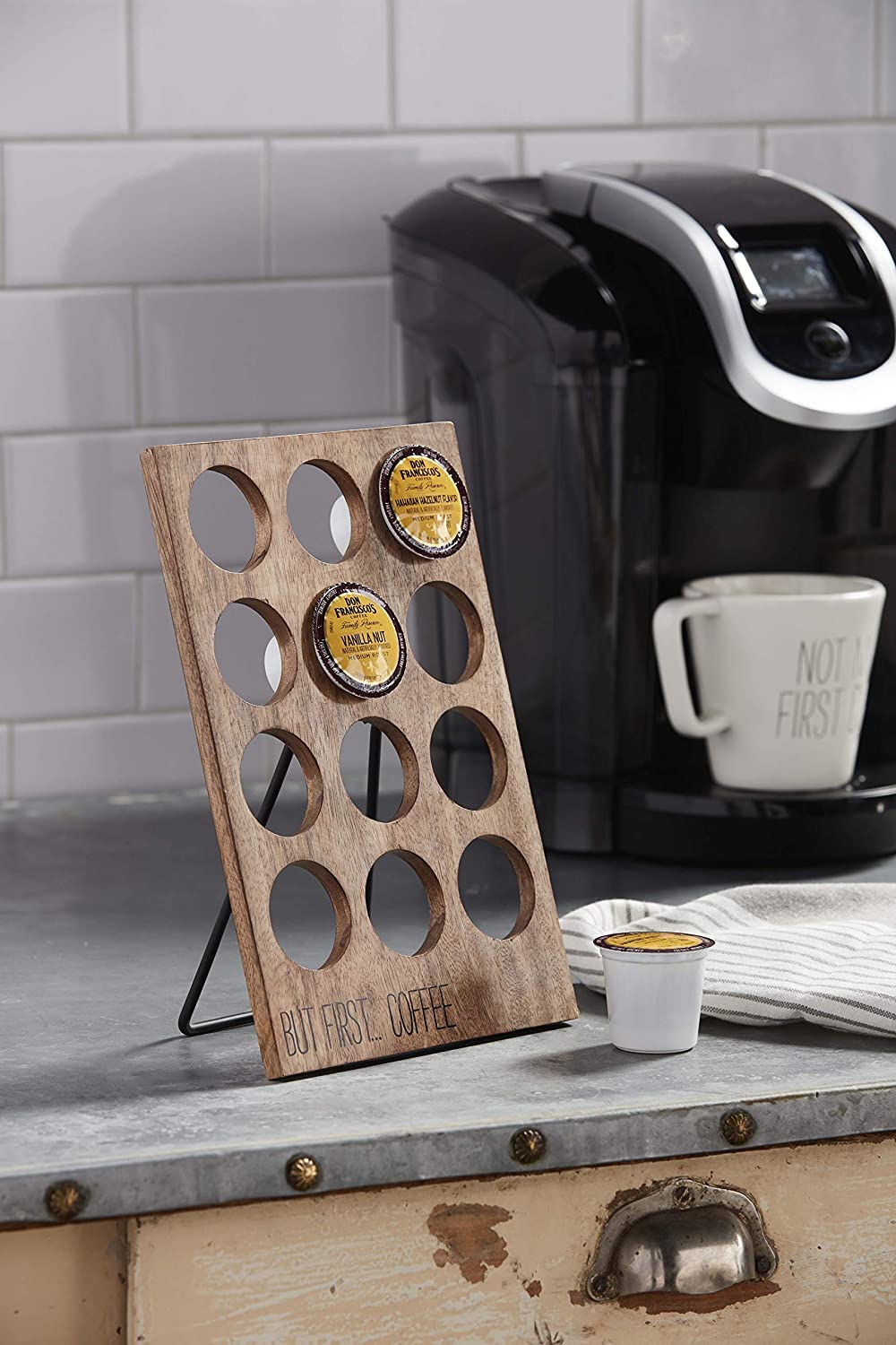 Premium Mud Pie Coffee Gift Box Set - Includes Coffee Pod Holder, Cream & Sugar Set, Coffee Scoop & Hand Towel | Perfect for Home, Office & Coffee Lovers Gifts