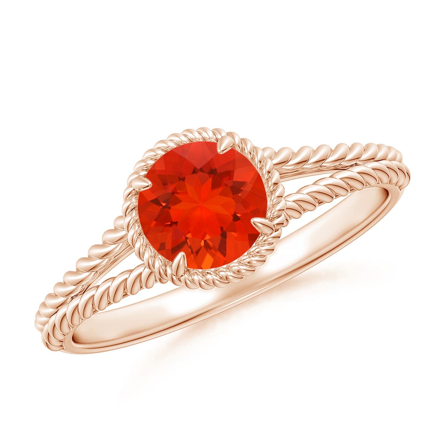Natural Fire Opal Solitaire Ring for Women - Sterling Silver & 14K Gold October Birthstone Jewelry | Elegant Gift for Her, Birthday, Wedding, Anniversary & Engagement | Perfect for Date Nights, Special Occasions & Everyday Wear
