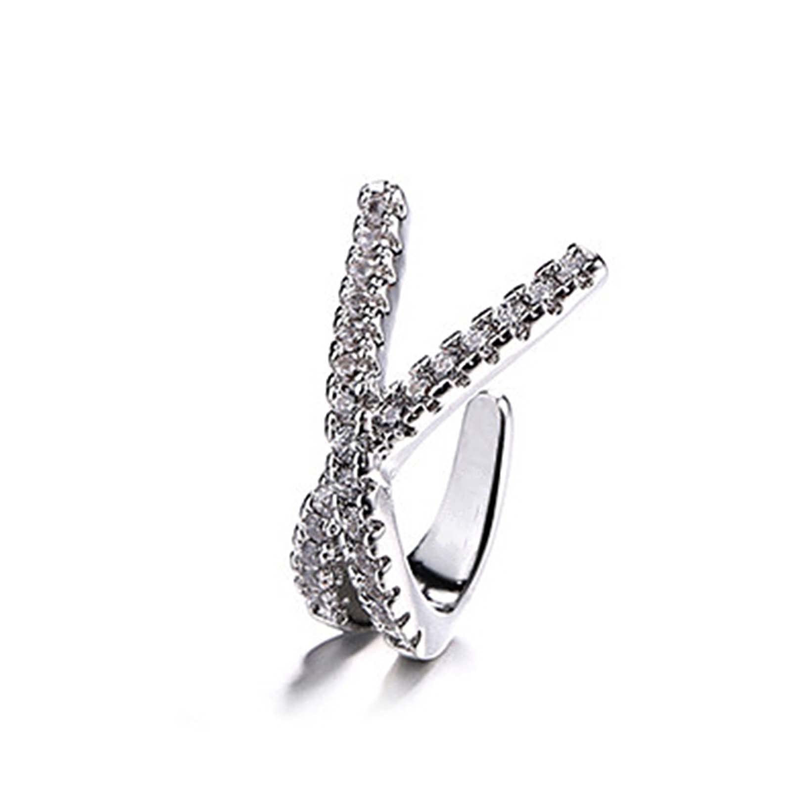 Sparkling Rhinestone Ear Cuff - Korean Style Clip Earrings for Women, Wedding & Valentine's Gifts